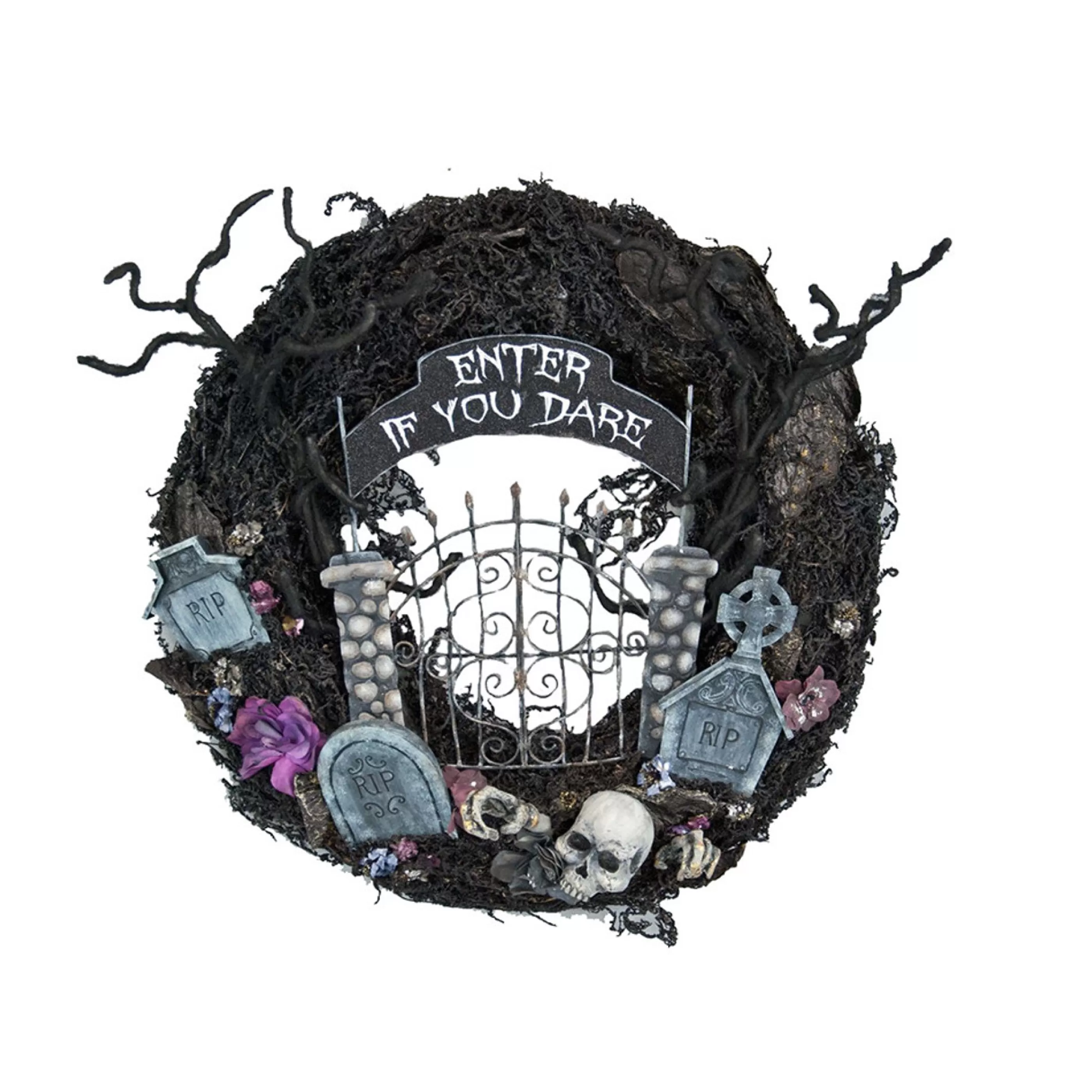 Cheap Witches of Halloween Halloween Forest Cemetery Wreath - 61Cm