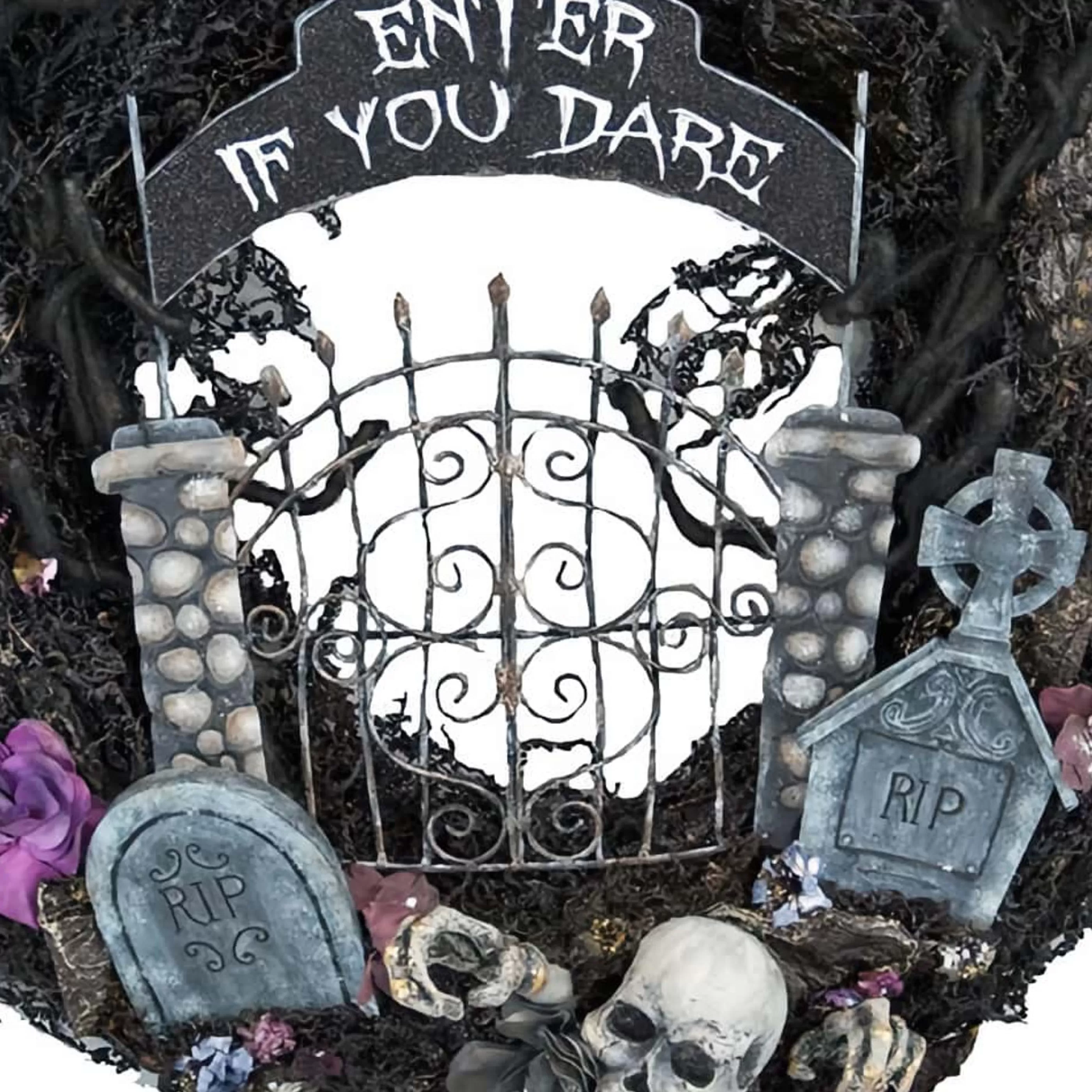 Cheap Witches of Halloween Halloween Forest Cemetery Wreath - 61Cm