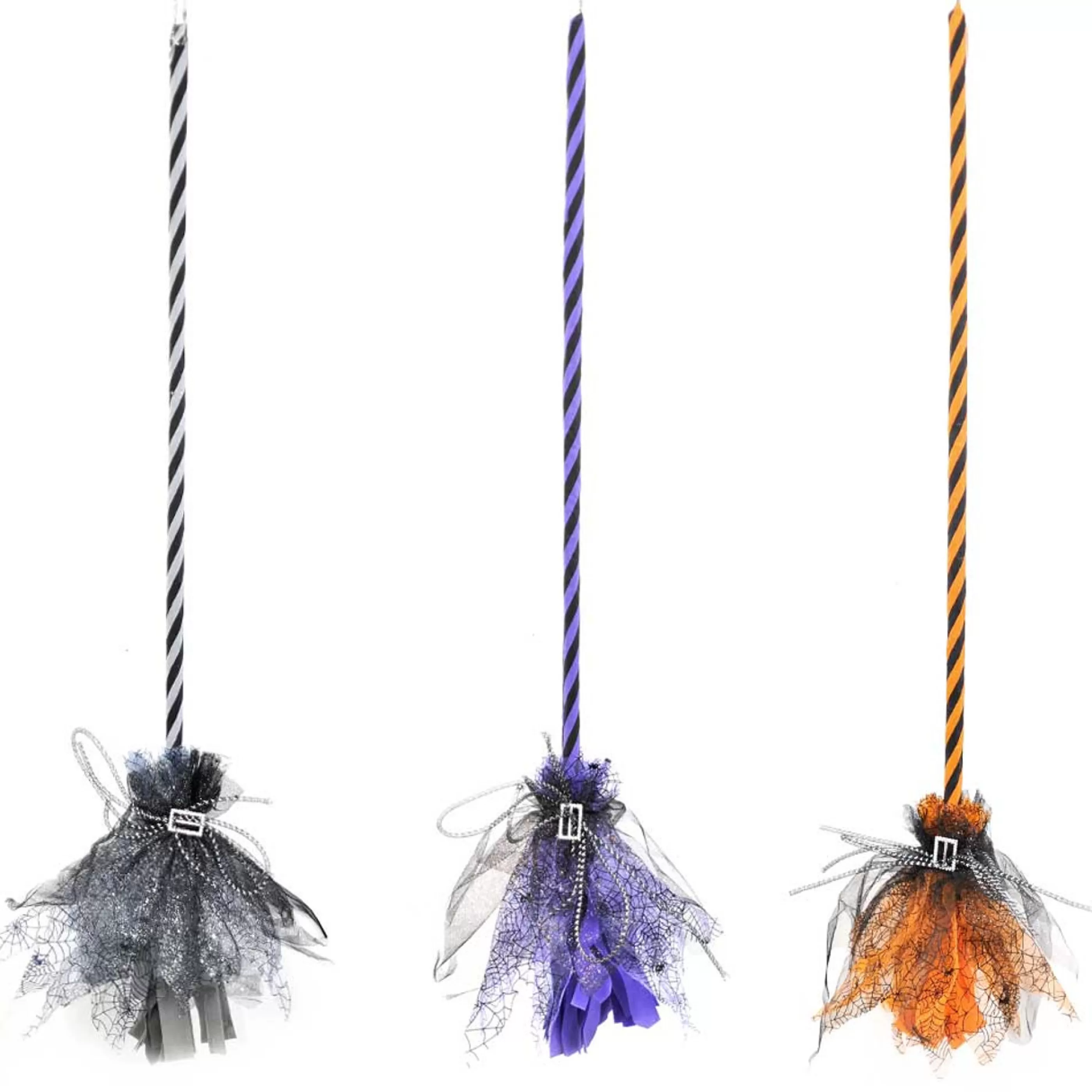 Shop Witches of Halloween Halloween Witch Broom Spiderweb (3 Styles) - 120Cm