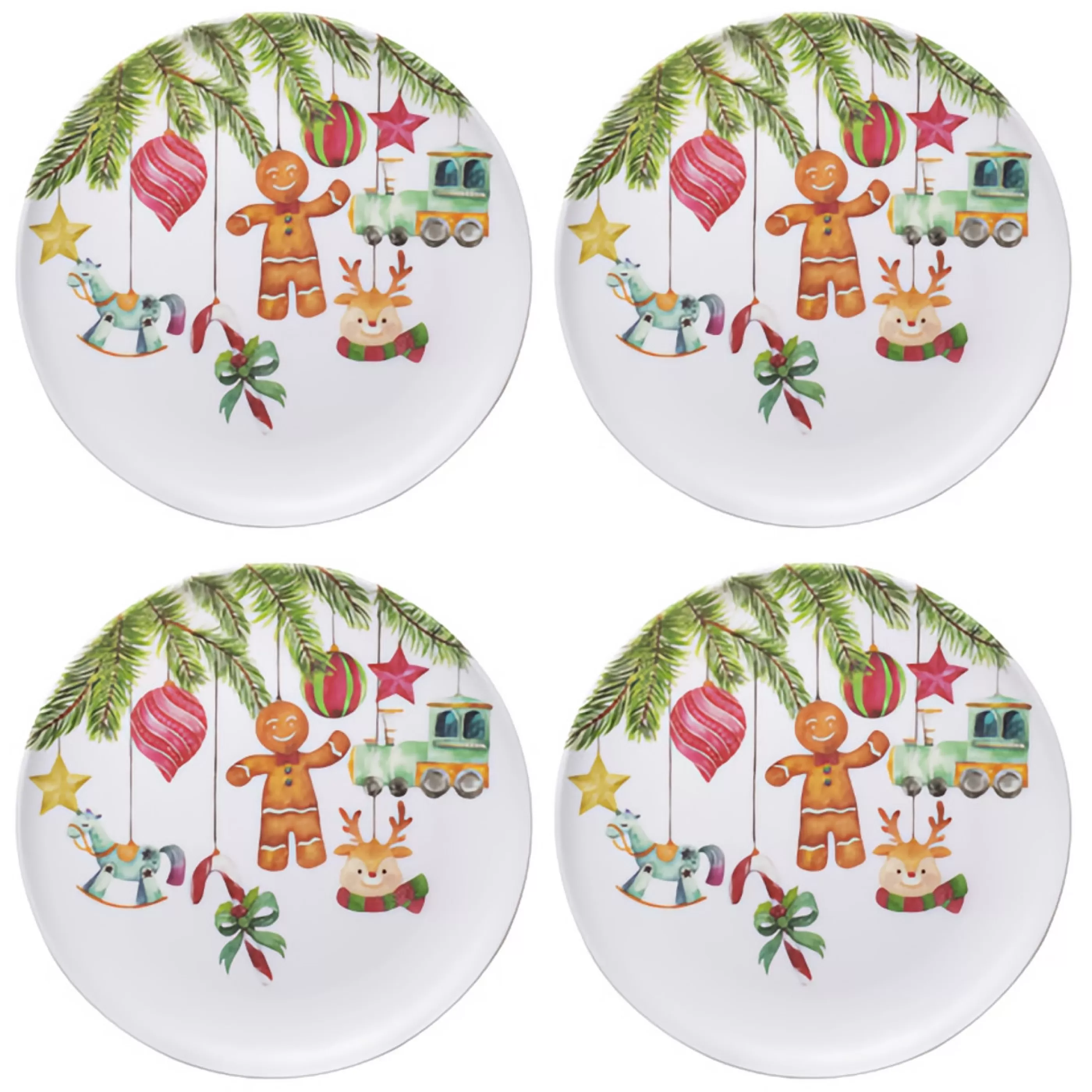 Fashion Ladelle Ashdene Hanging Out For Christmas Plate (Set Of 4)