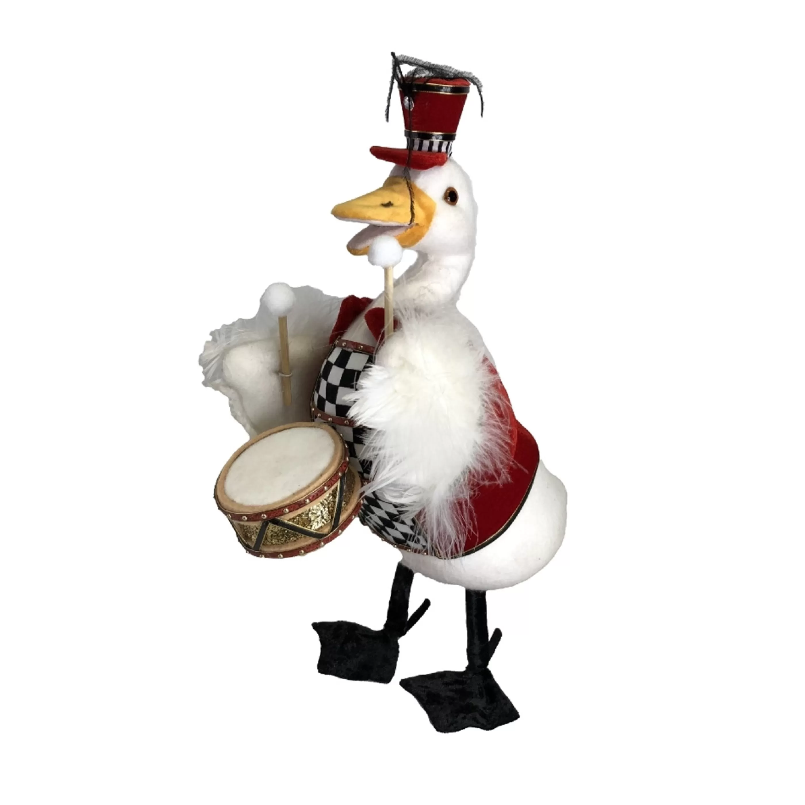 Sale * Harlequin Christmas Duck With Drum - 37Cm