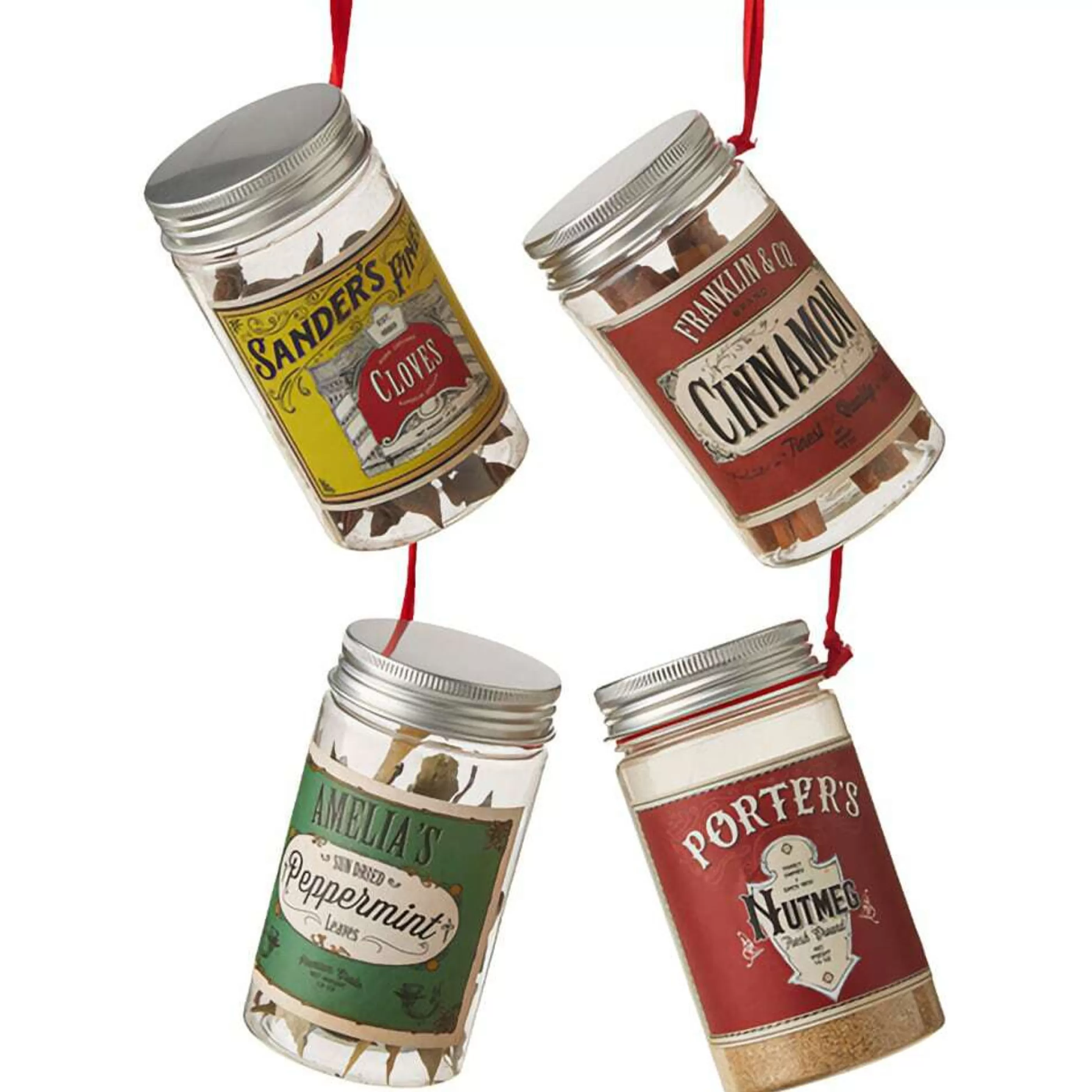 RAZ Imports Hanging Christmas Ornaments | Holiday Spice Container Hanging Ornament (4 Styles) - 10Cm