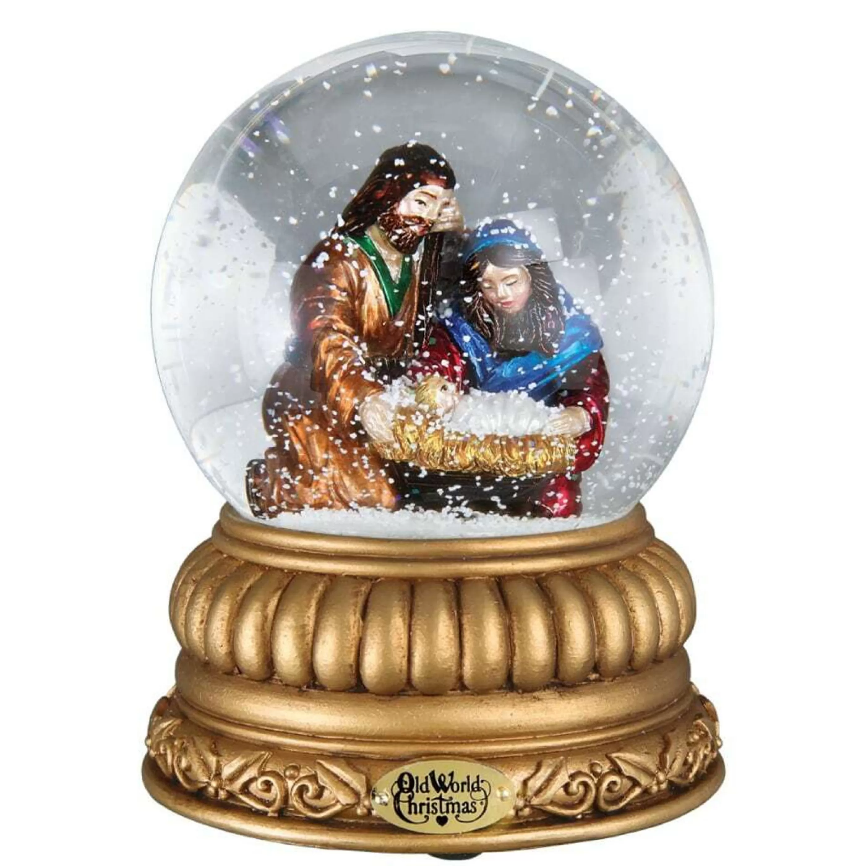 Best Old World Christmas Glass Holy Family Snow Glow Glass Ornament - 13Cm