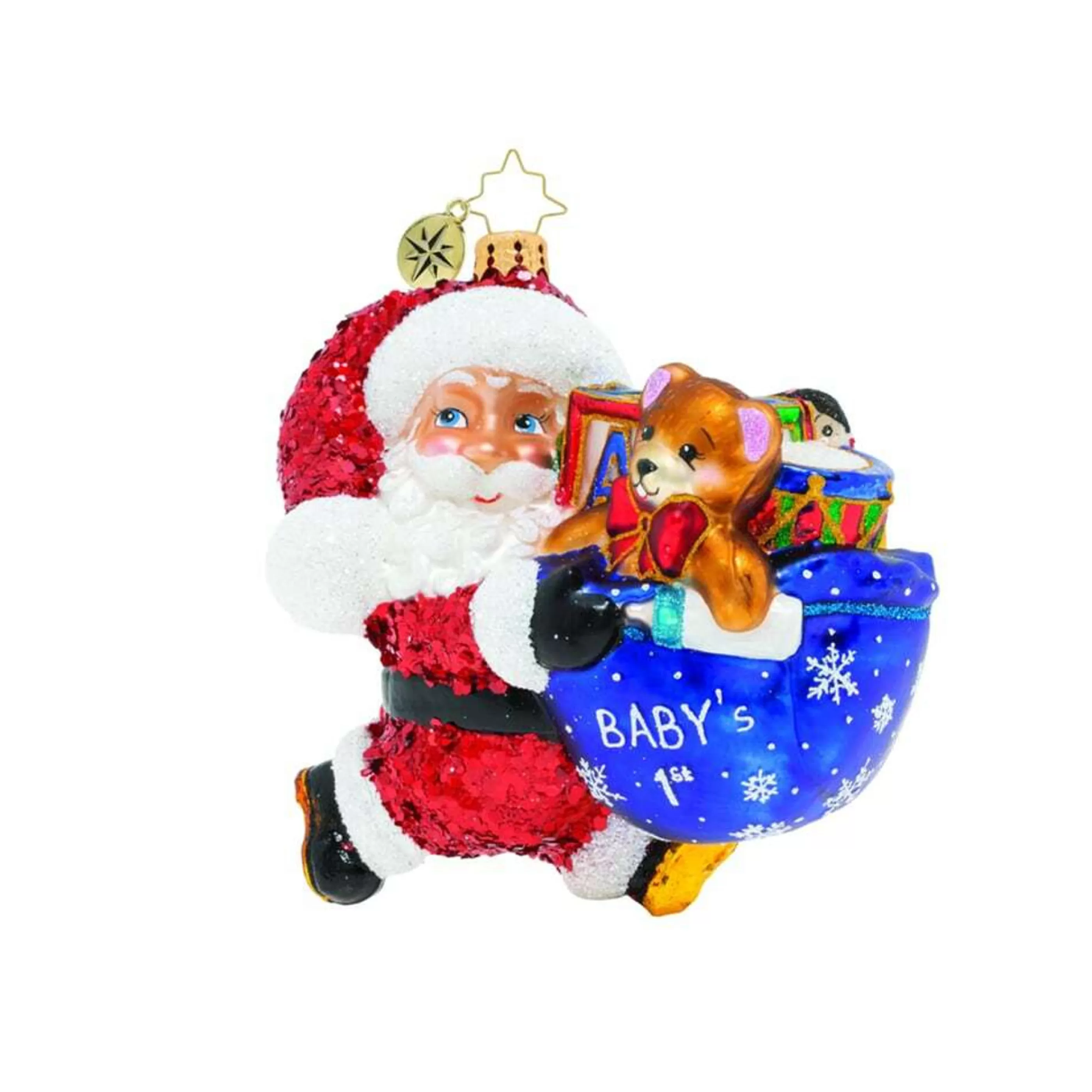 Christopher Radko Hanging Christmas Ornaments | Hurry Santa! It's Baby's First Christmas - 13Cm