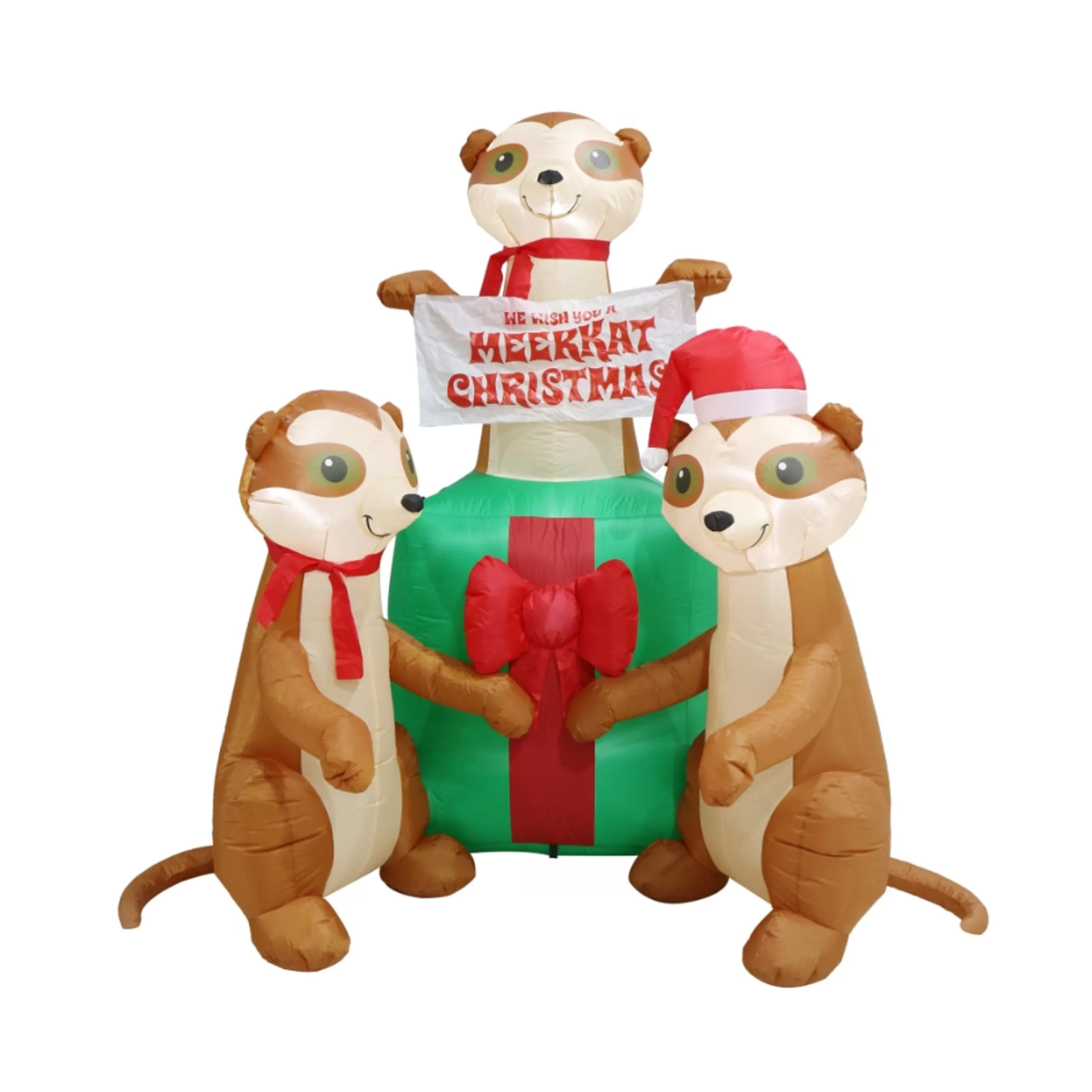 Fashion * Inflatable Meerkats With Christmas Presents (Air Powered) - 200Cm