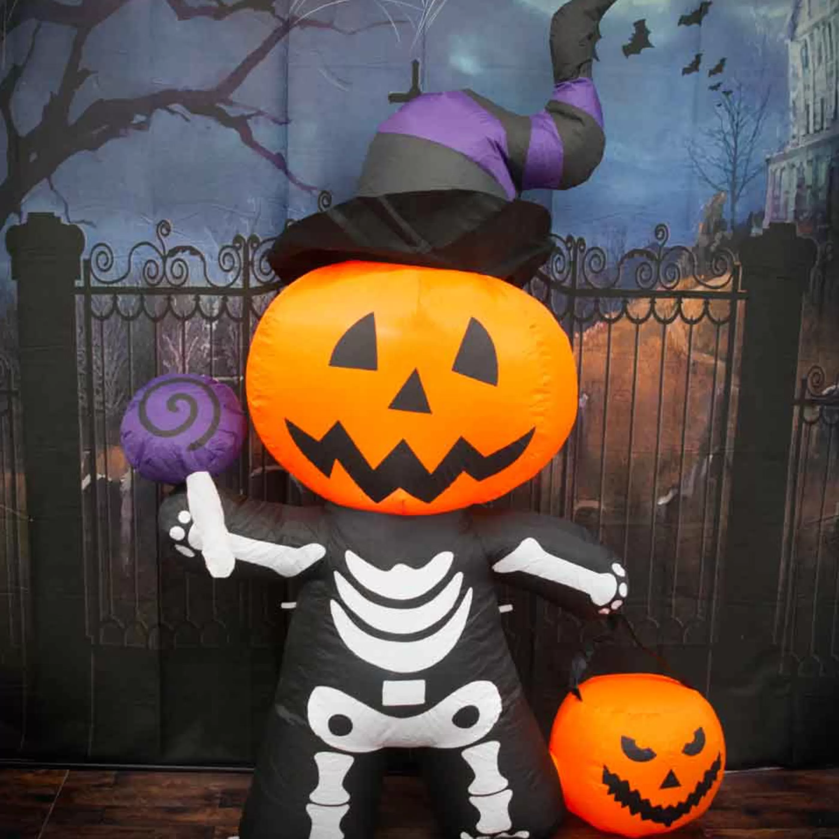 Outlet Witches of Halloween Inflatable Skeleton Pumpkin - 180Cm