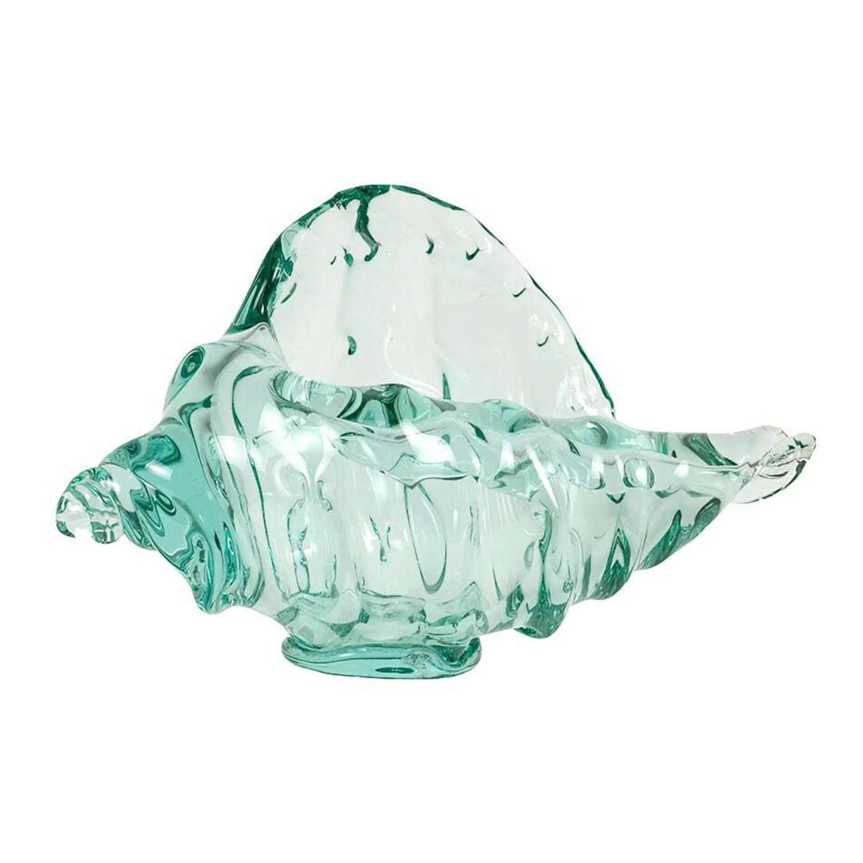 * Table Top Decorations | Island Glass Aqua Clear Shell - 26Cm