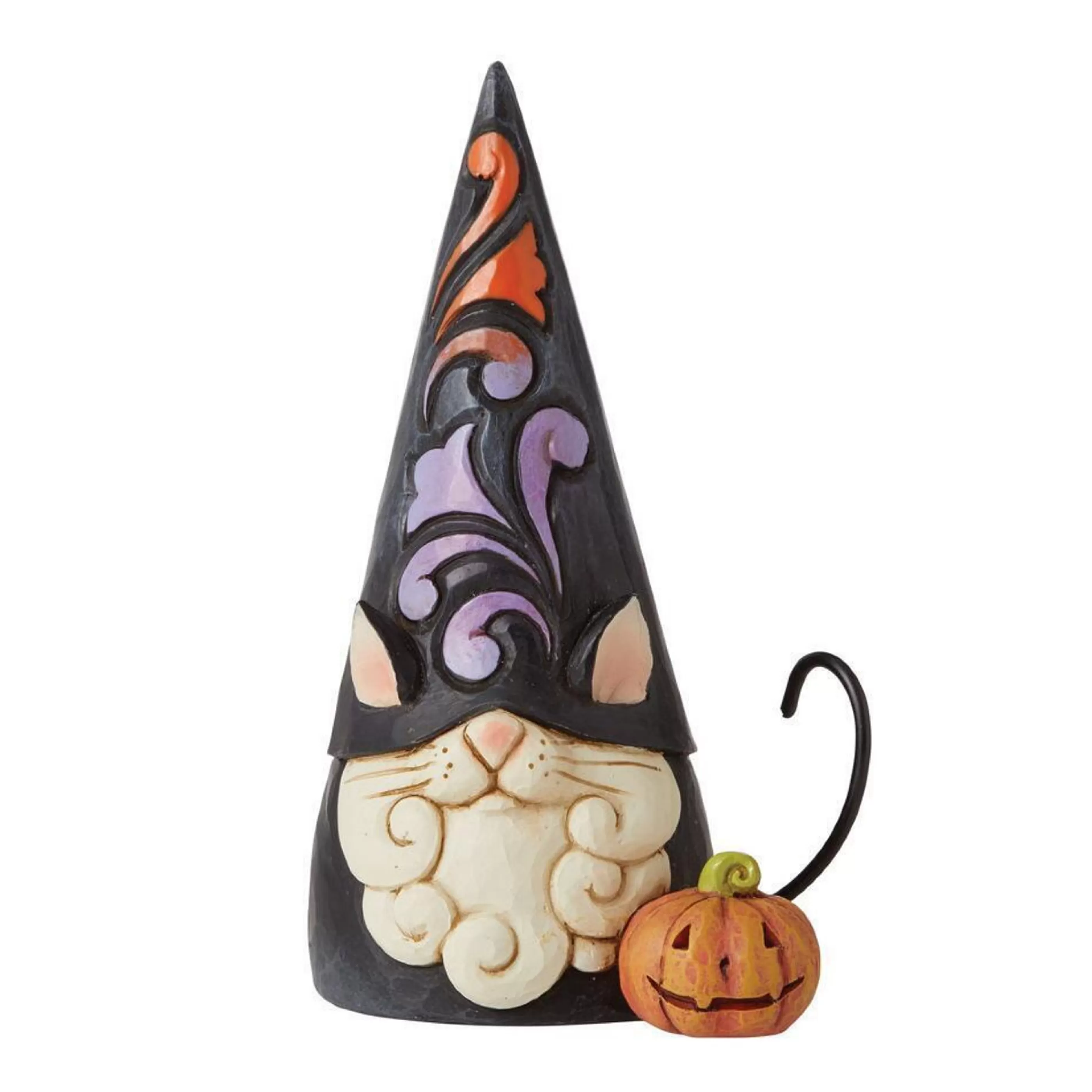 Jim Shore Table Top Decorations | Black Cat Halloween Gnome - 12Cm