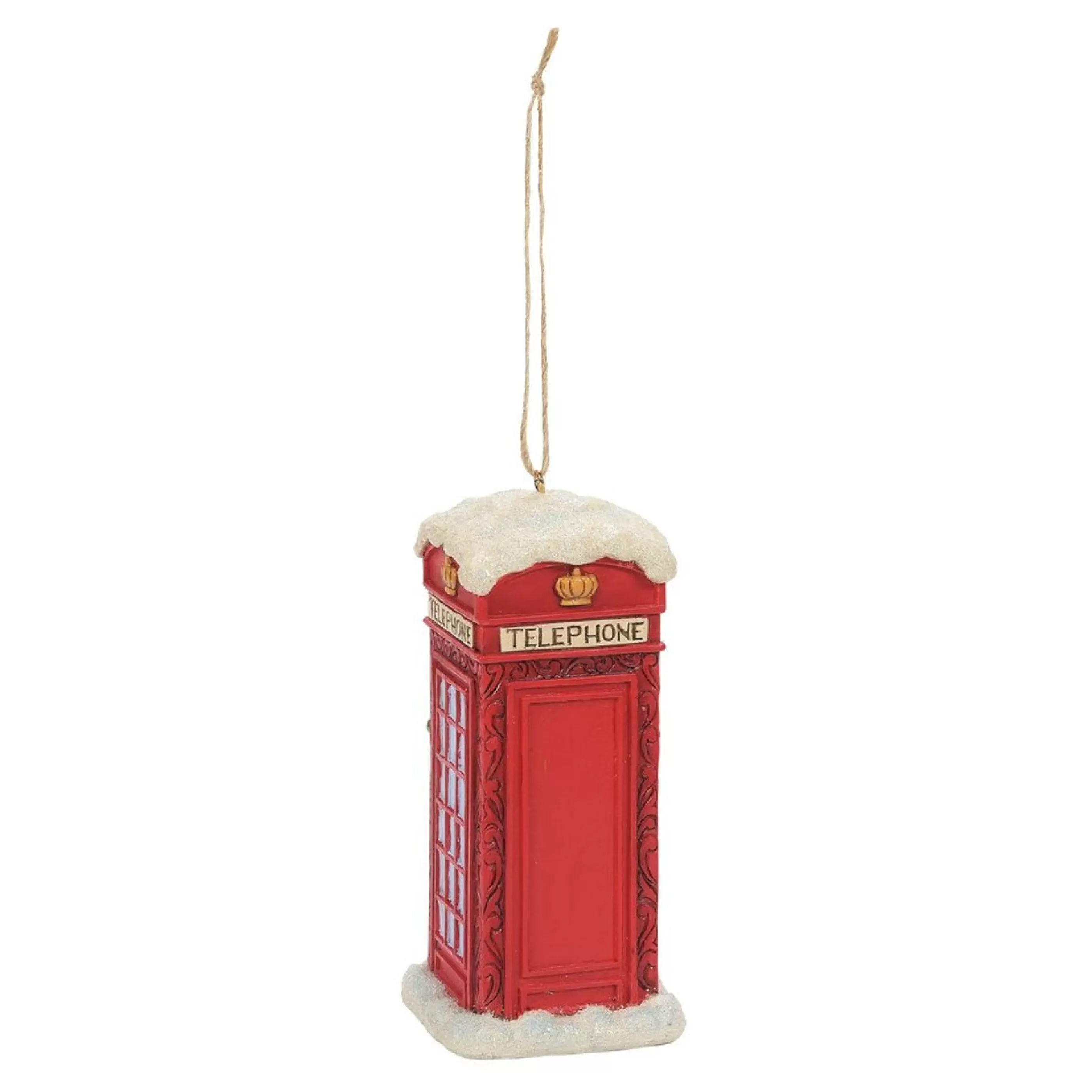 Jim Shore Hanging Christmas Ornaments | Christmas Phone Box Ornament - 12Cm