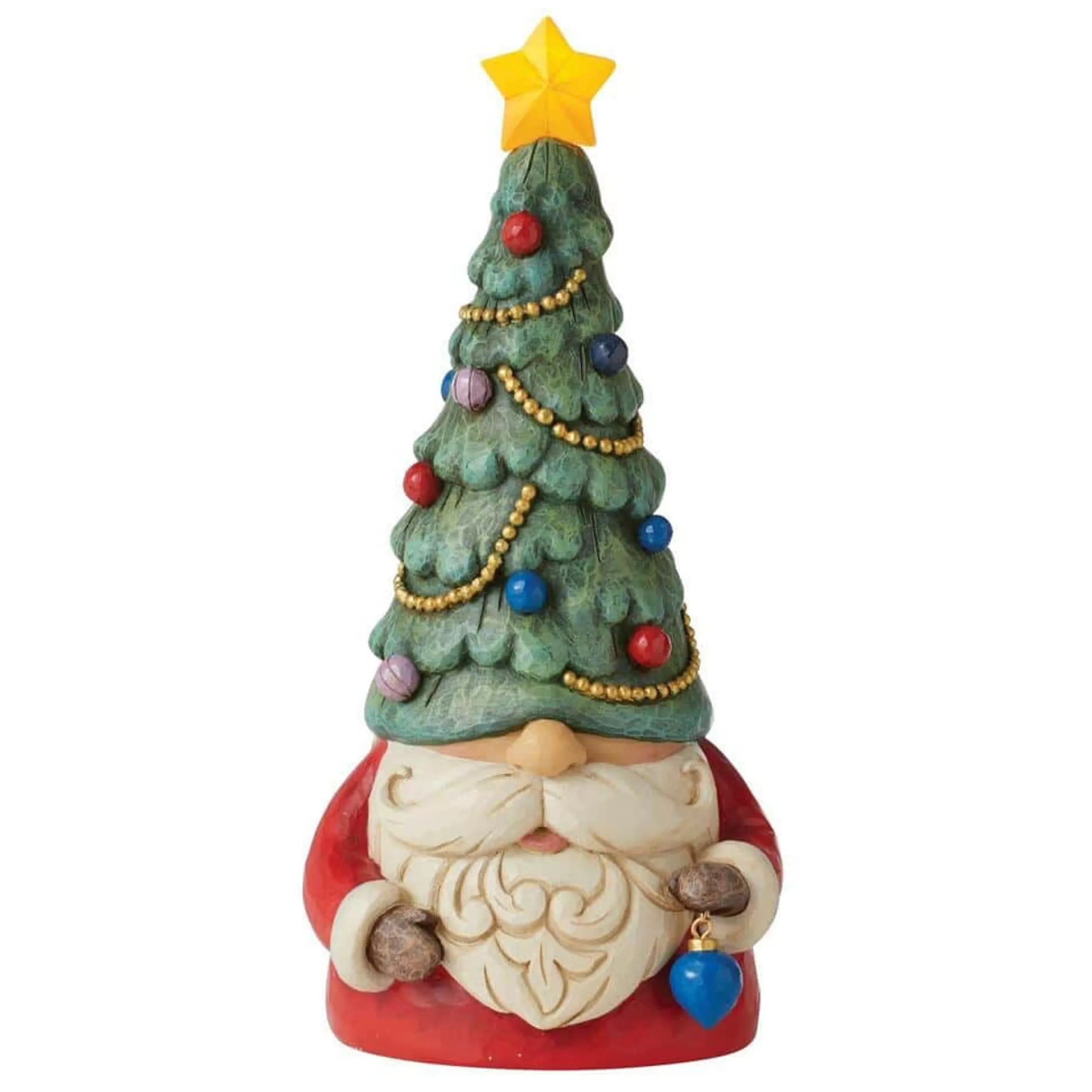 Jim Shore Table Top Decorations | Christmas Tree Lit Gnome - 23Cm