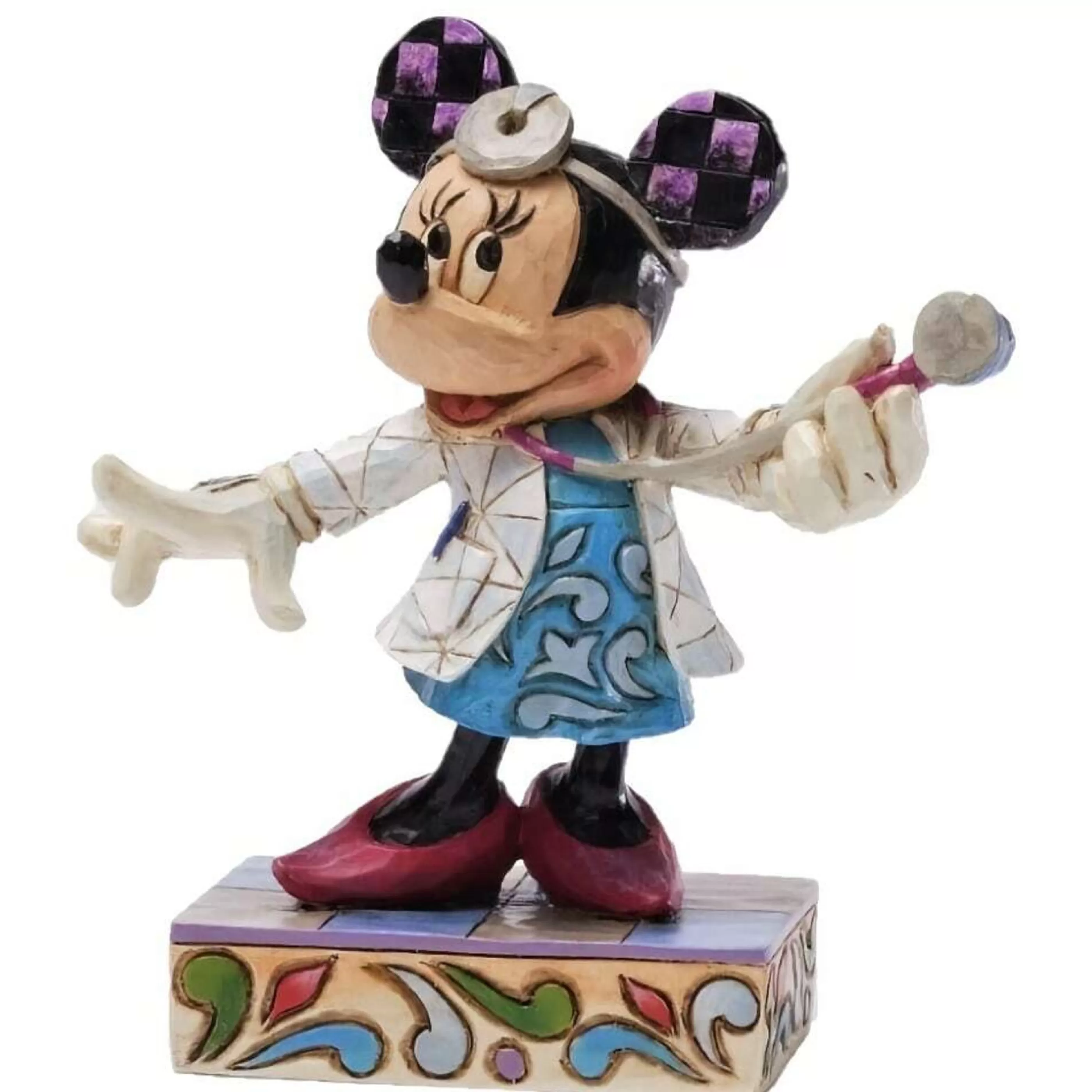 Disney Christmas Decorations Table Top Decorations | Jim Shore Doctor Minnie Mouse - 11Cm