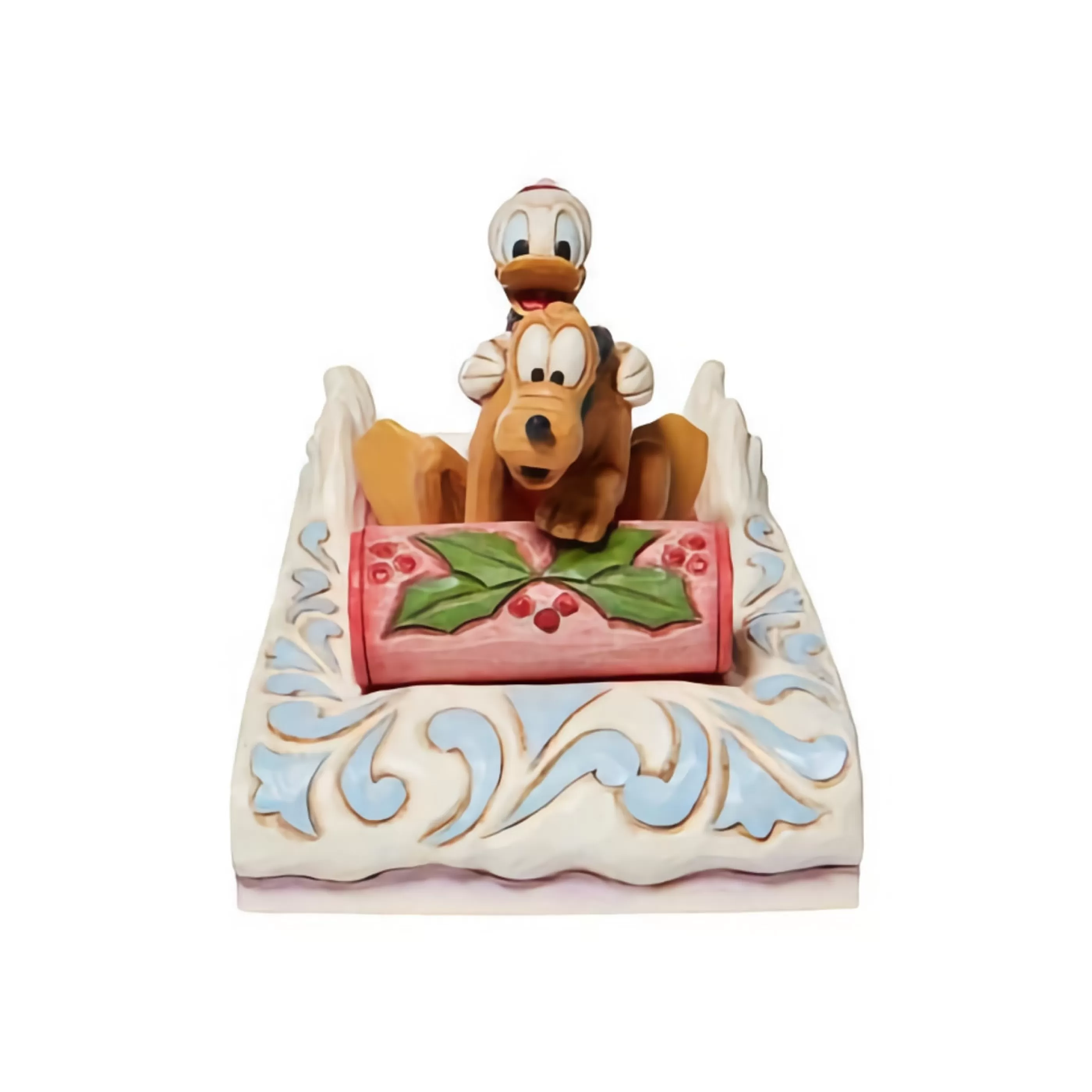 Jim Shore Table Top Decorations | Donald And Pluto Sledding - 11Cm