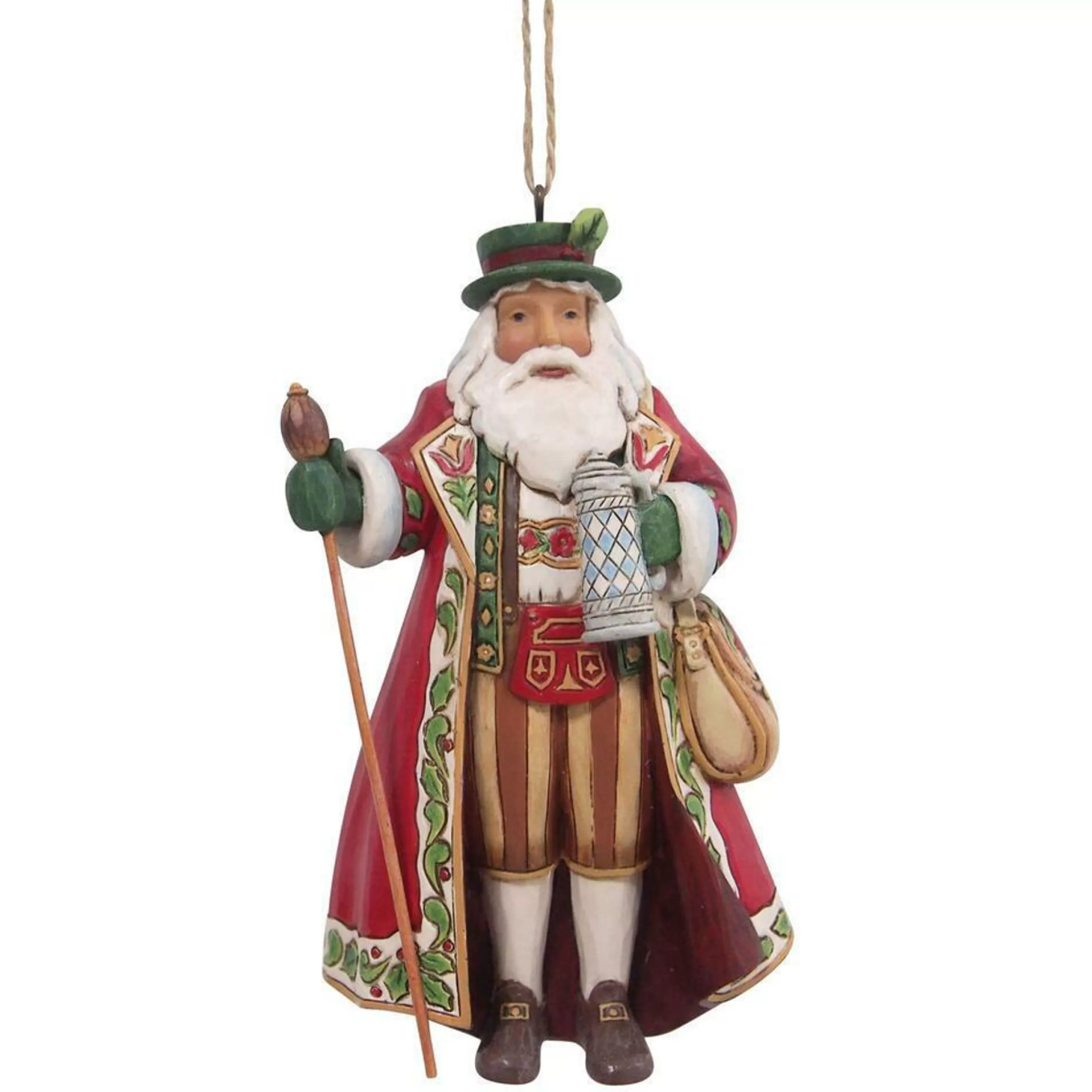 Jim Shore Hanging Christmas Ornaments | German Santa Ornament - 11.4Cm