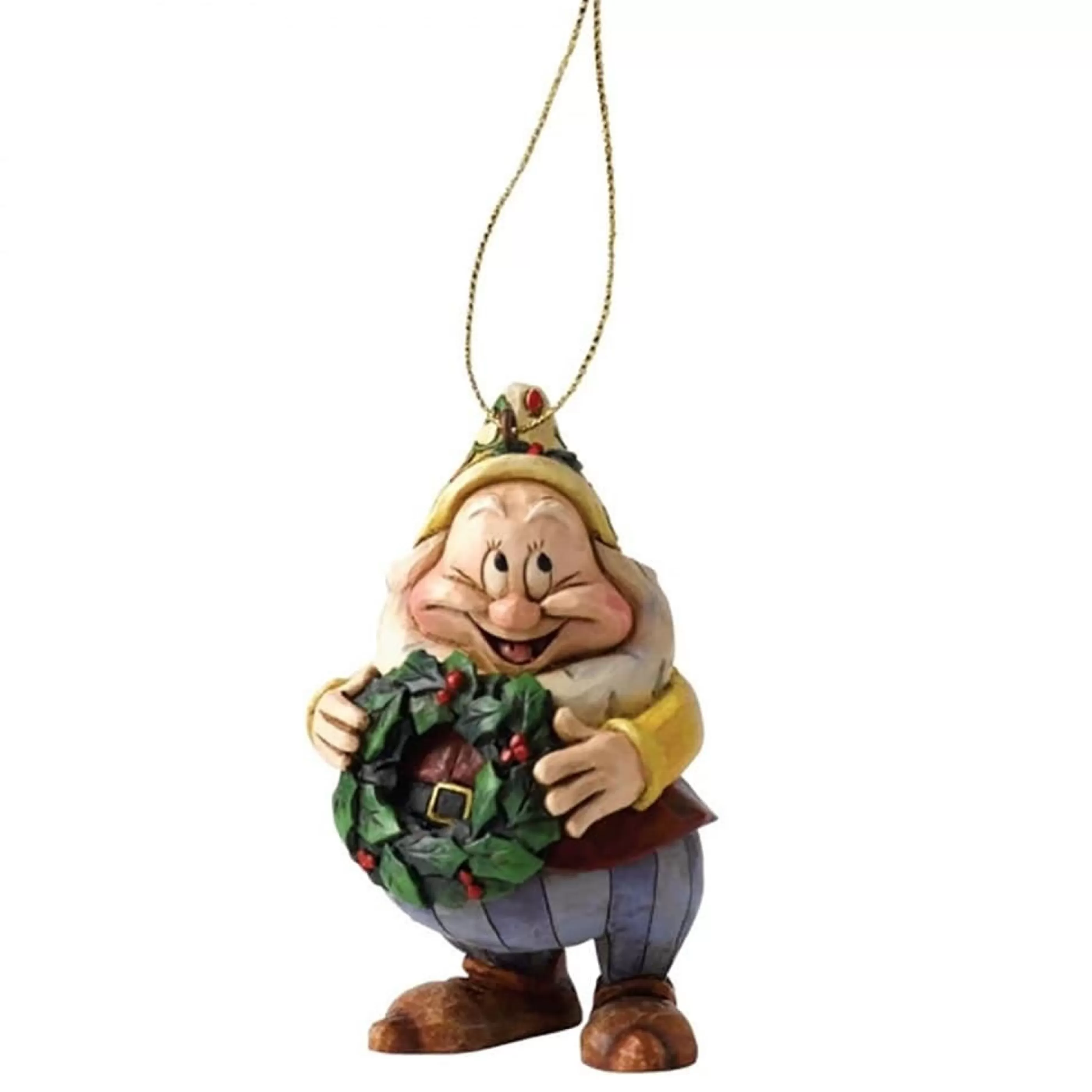 Jim Shore Hanging Christmas Ornaments | "Happy" Dwarf Ornament- 7Cm