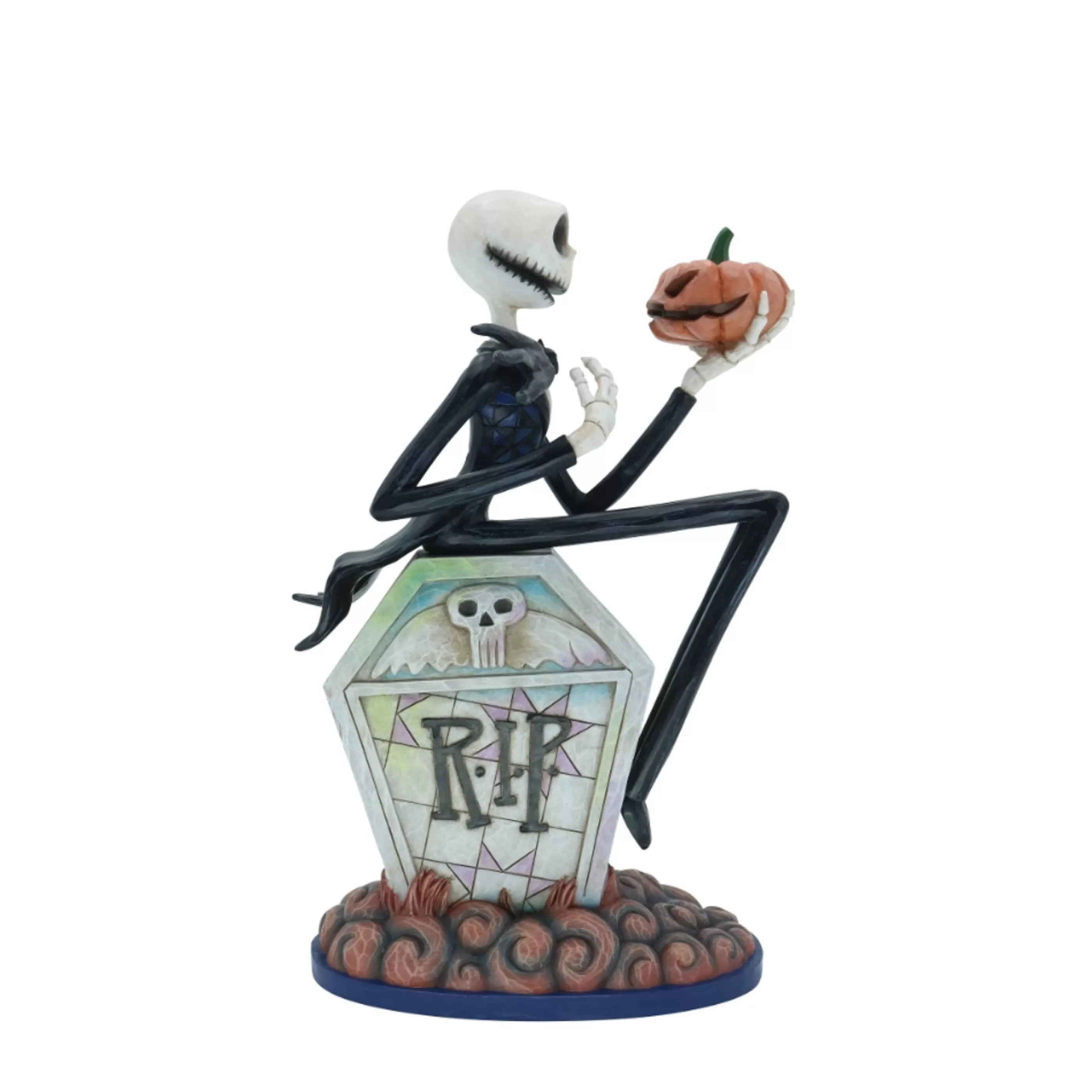 Disney Christmas Decorations Table Top Decorations | Jim Shore Jack Skellington On Gravestone - 22Cm