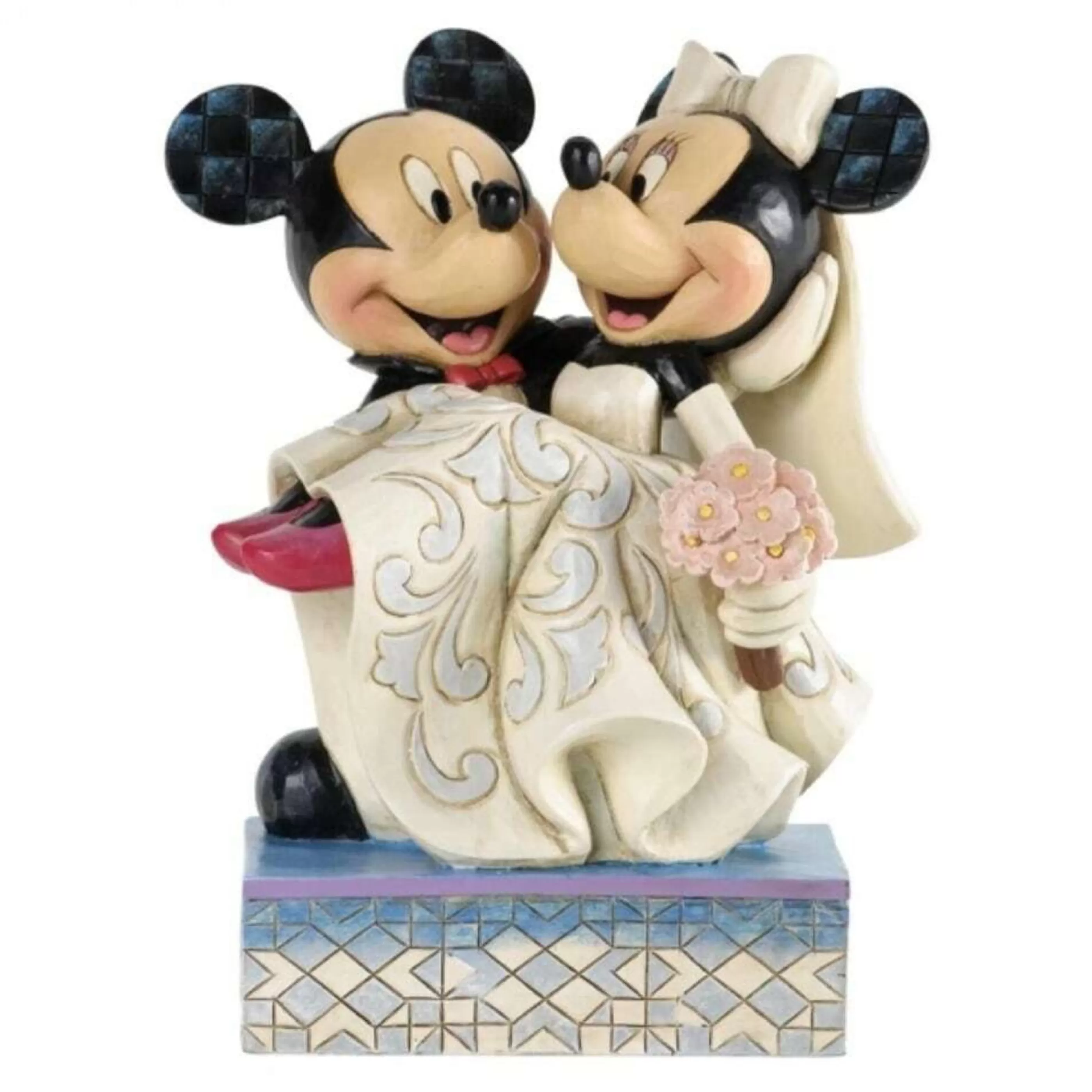 Disney Christmas Decorations Table Top Decorations | Jim Shore Mickey And Minnie Wedding - 16.5Cm