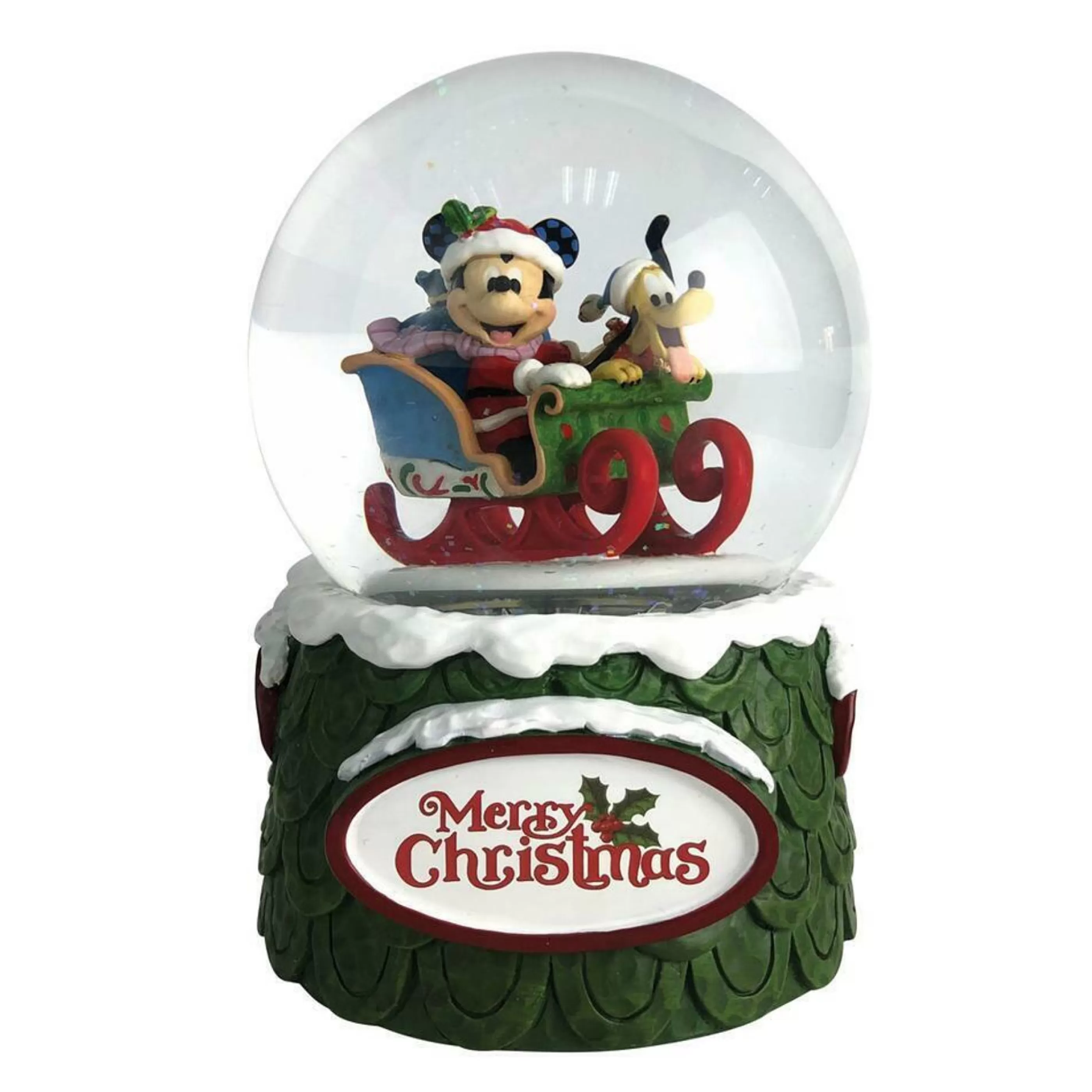 Jim Shore Table Top Decorations | Mickey And Pluto Waterball - 16.5Cm