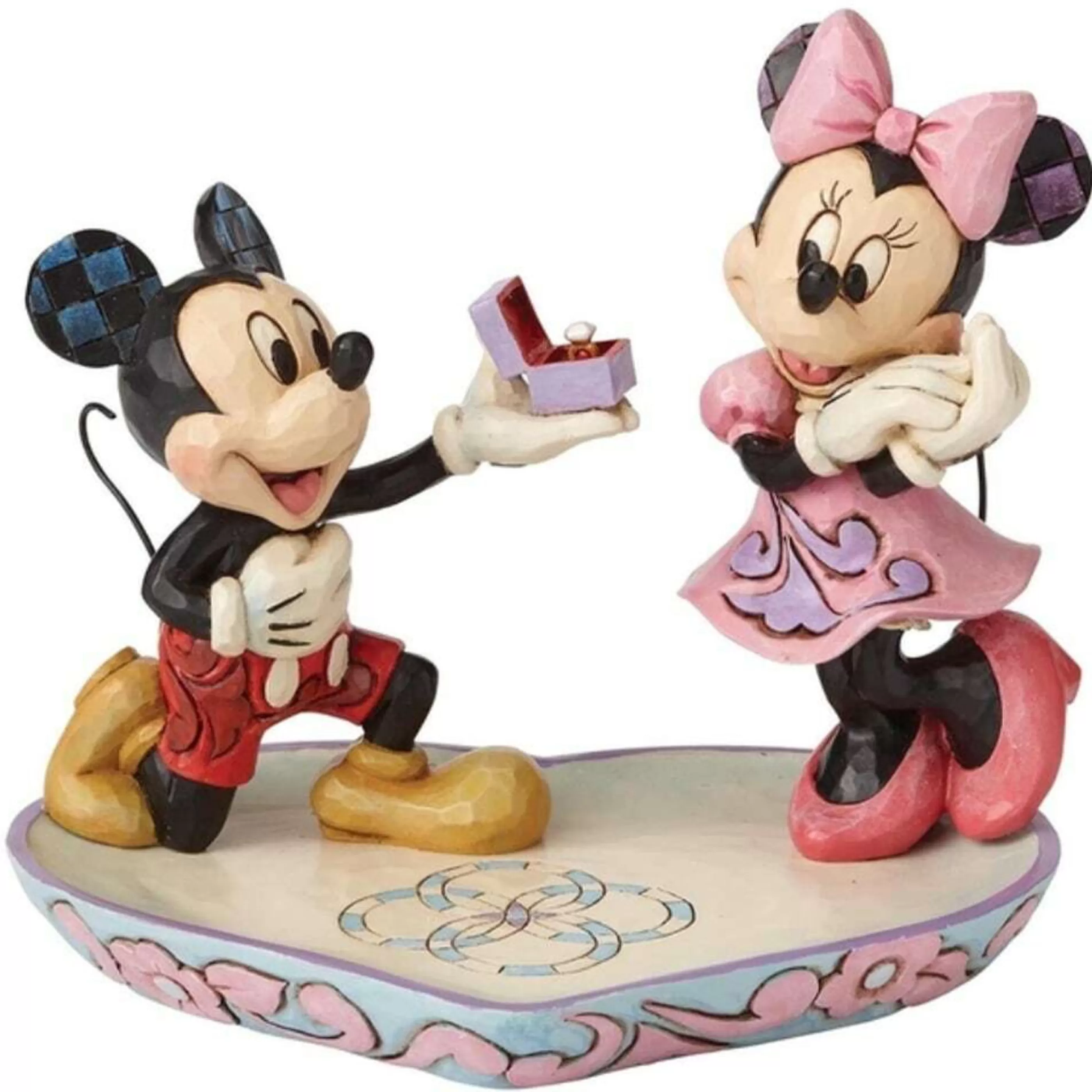 Disney Christmas Decorations Table Top Decorations | Jim Shore Mickey Proposing Minnie - 13Cm