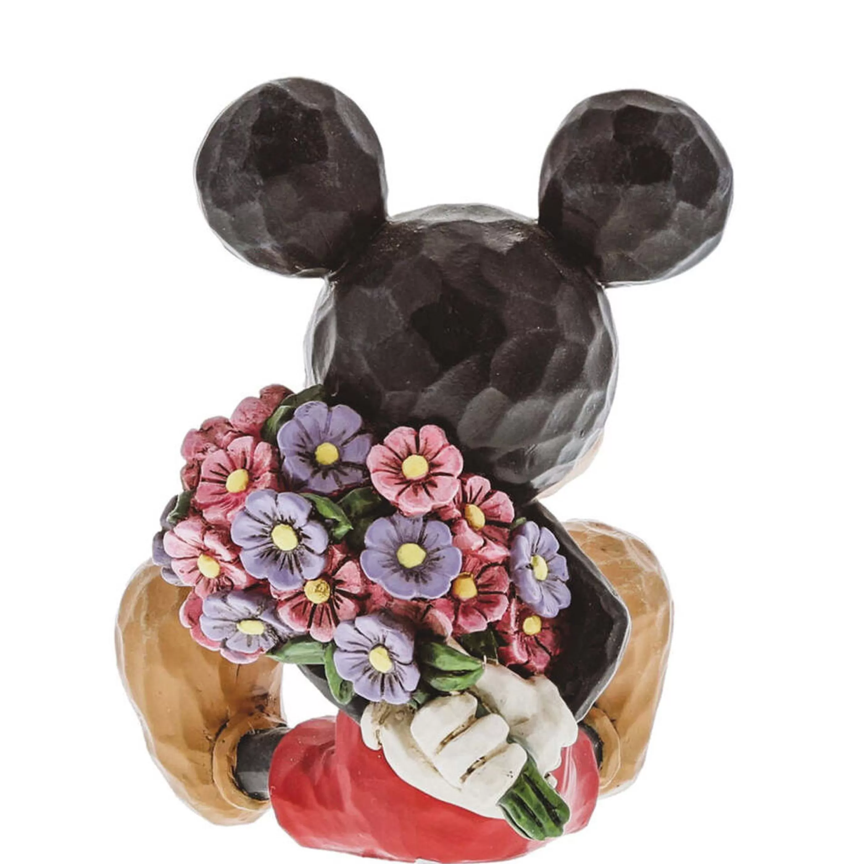 Disney Christmas Decorations Table Top Decorations | Jim Shore Mini Mickey Mouse With Flowers - 7Cm