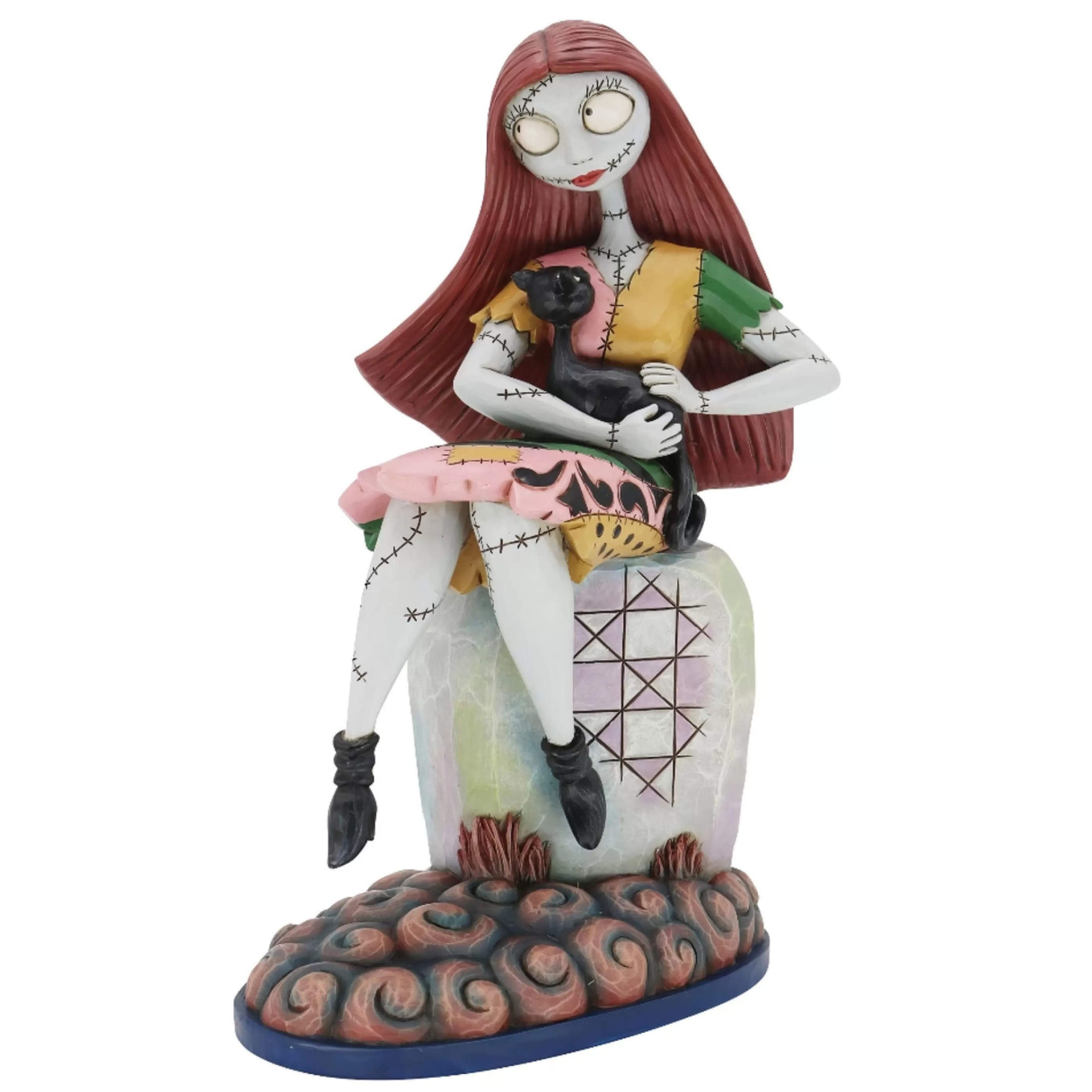 Disney Christmas Decorations Table Top Decorations | Jim Shore Sally And Cat On Gravestone - 22Cm