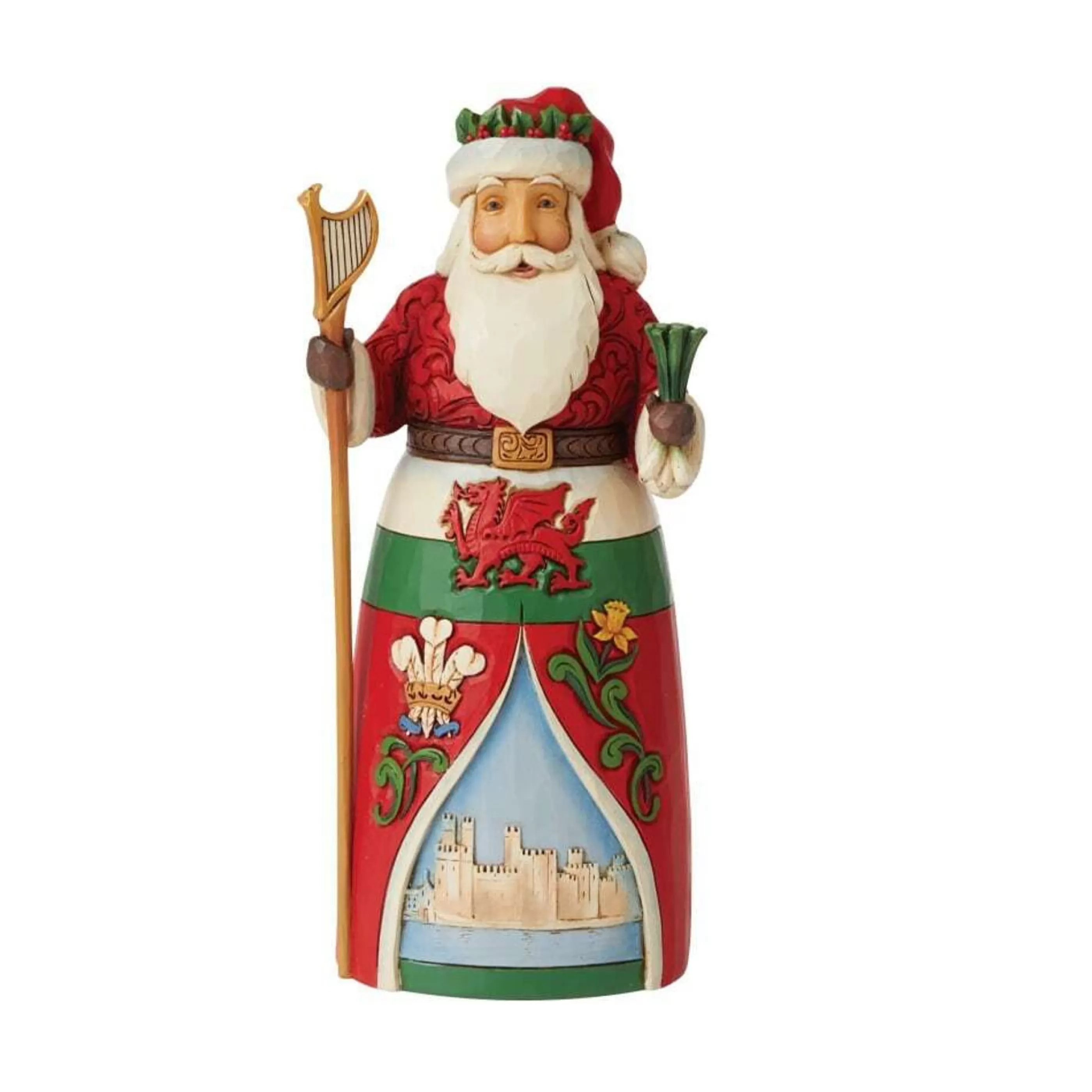 Jim Shore Table Top Decorations | Seasonal Customs Welsh Santa - 18Cm