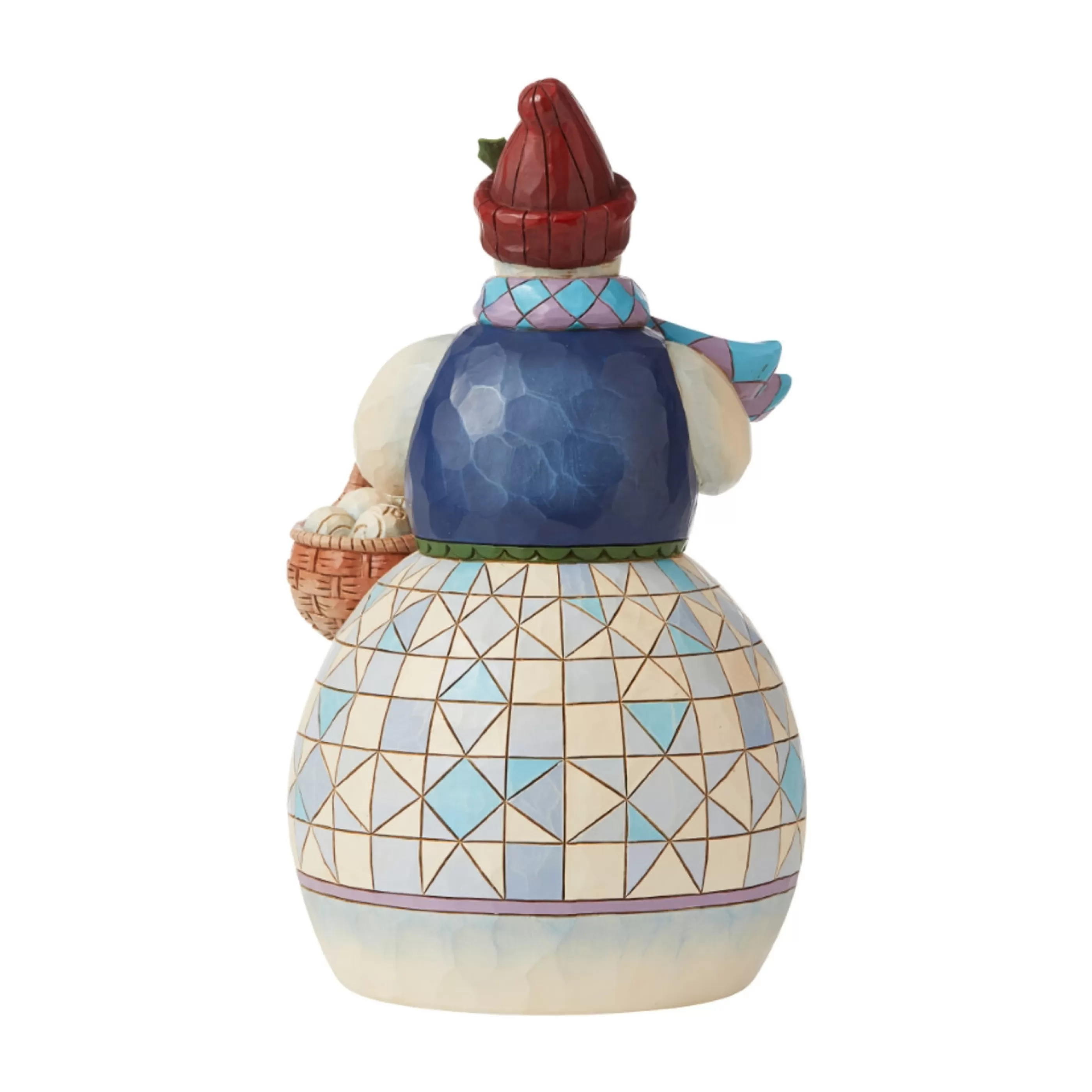 Jim Shore Table Top Decorations | Snowman With Basket - 22Cm