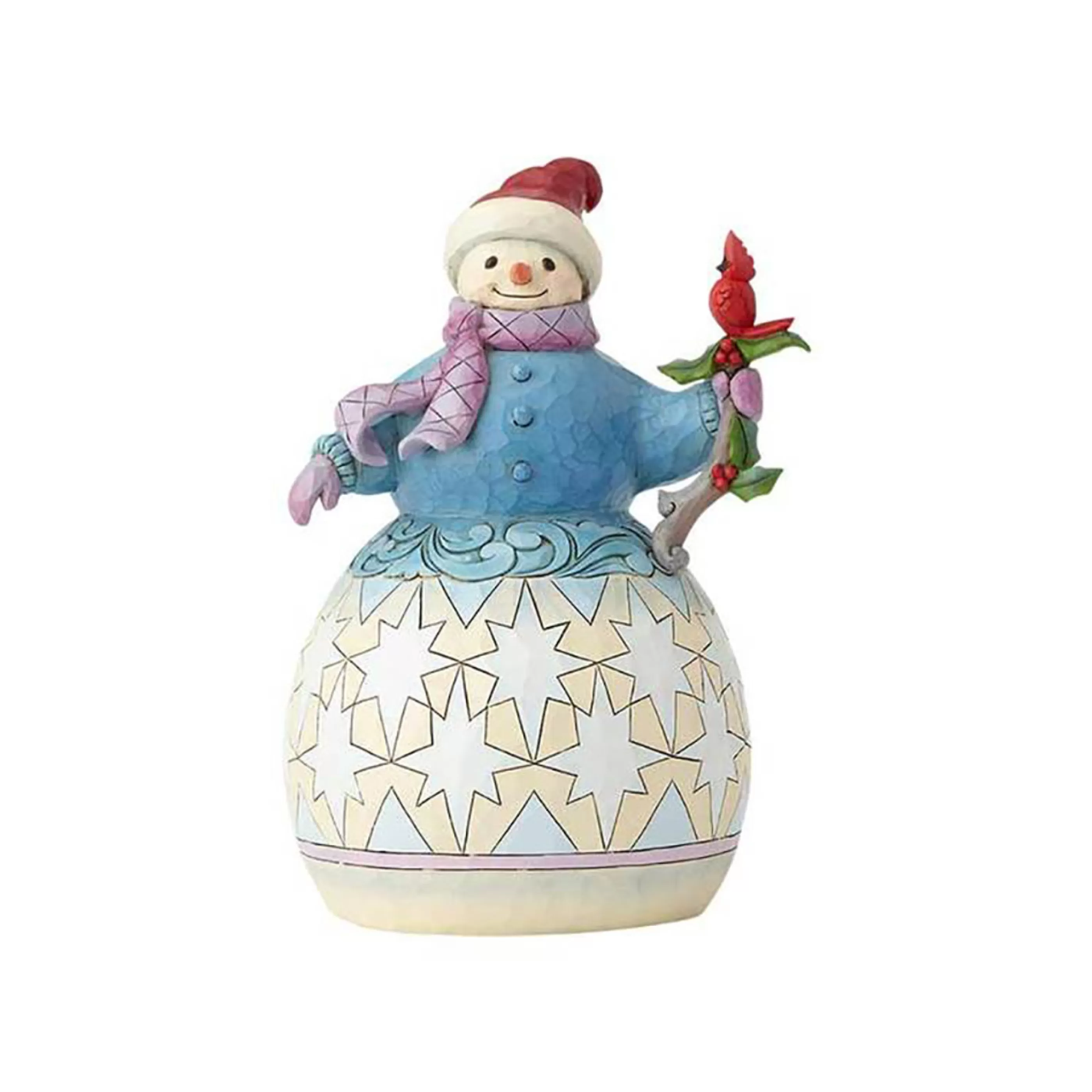 Jim Shore Table Top Decorations | Snowman With Cardinal - 23Cm