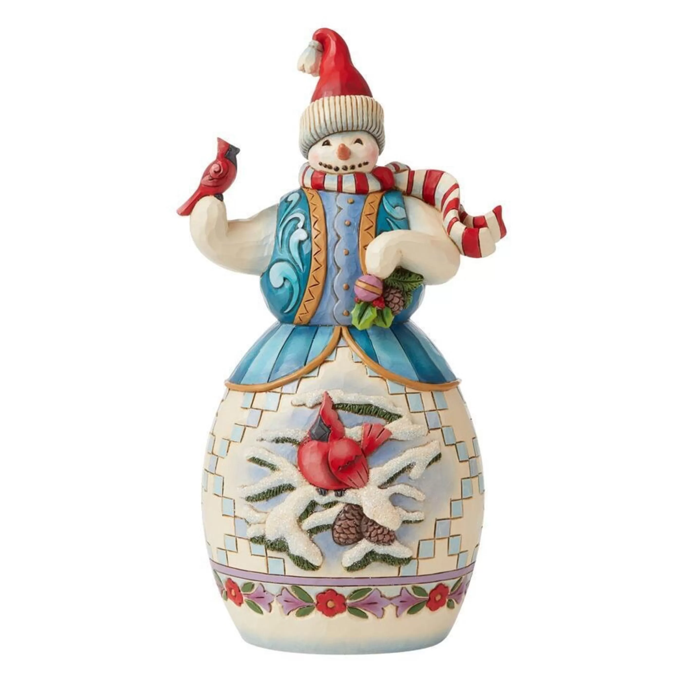 Jim Shore Table Top Decorations | Snowman With Cardinal - 24Cm