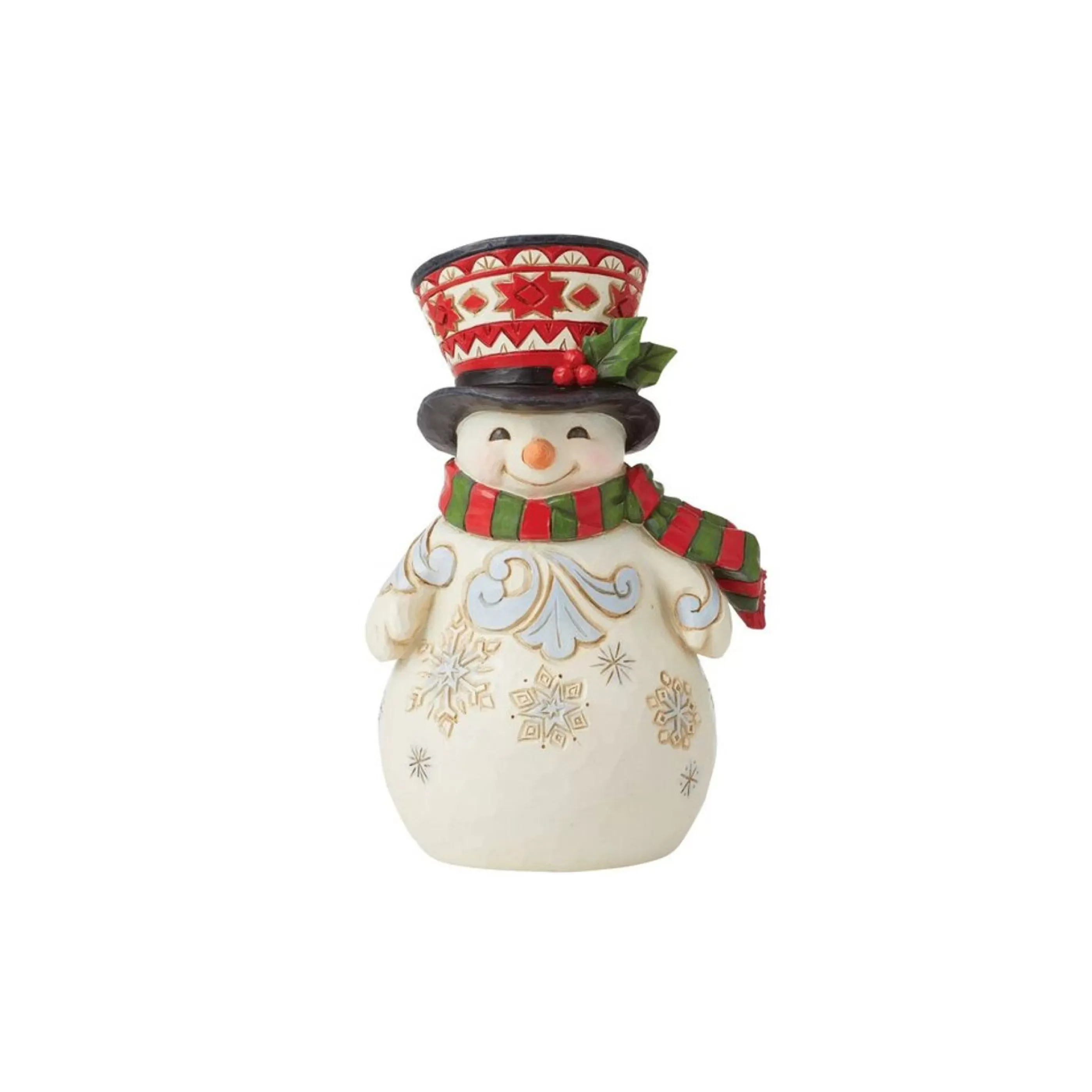 Jim Shore Table Top Decorations | Snowman With Large Hat - 13Cm