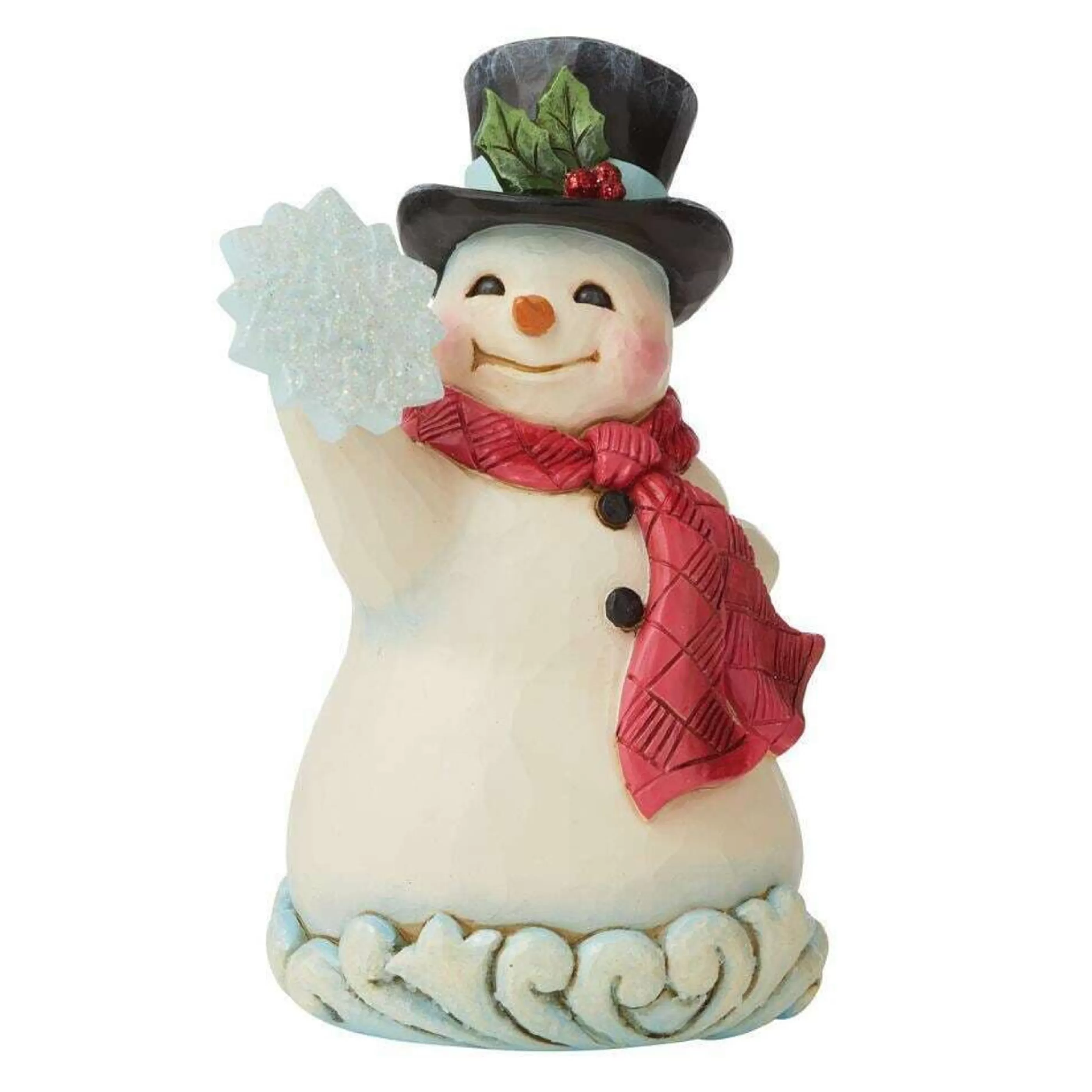 Jim Shore Table Top Decorations | Snowman With Snowflake - 14.5Cm