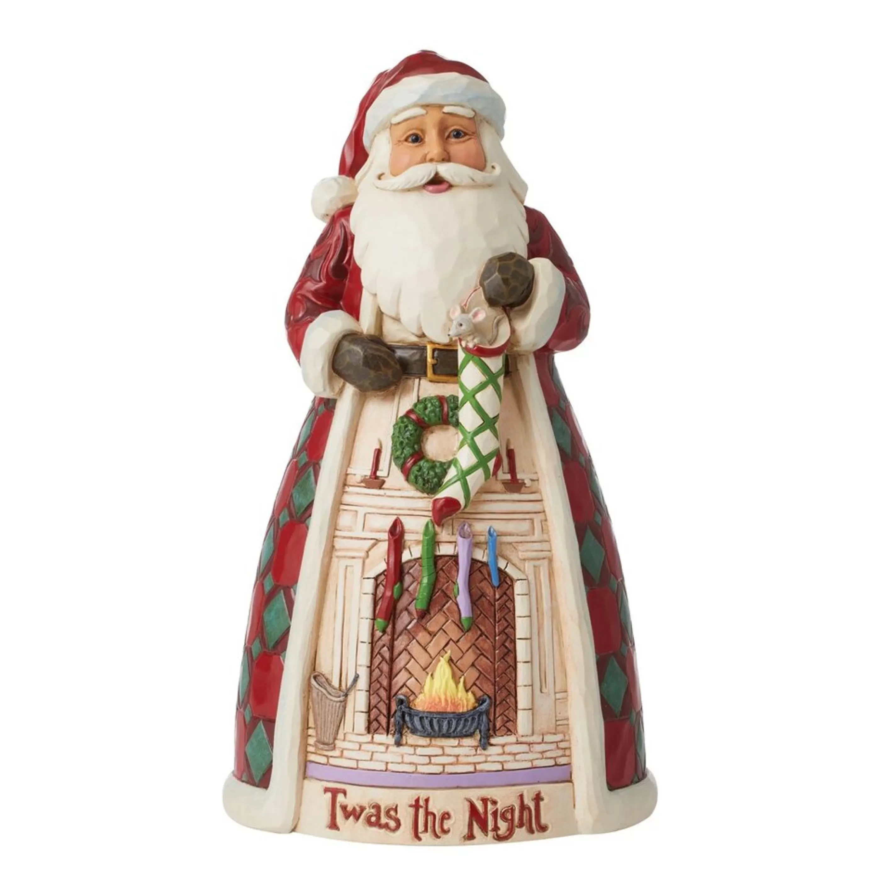 Jim Shore Table Top Decorations | Twas The Night Santa Fireplace - 24Cm