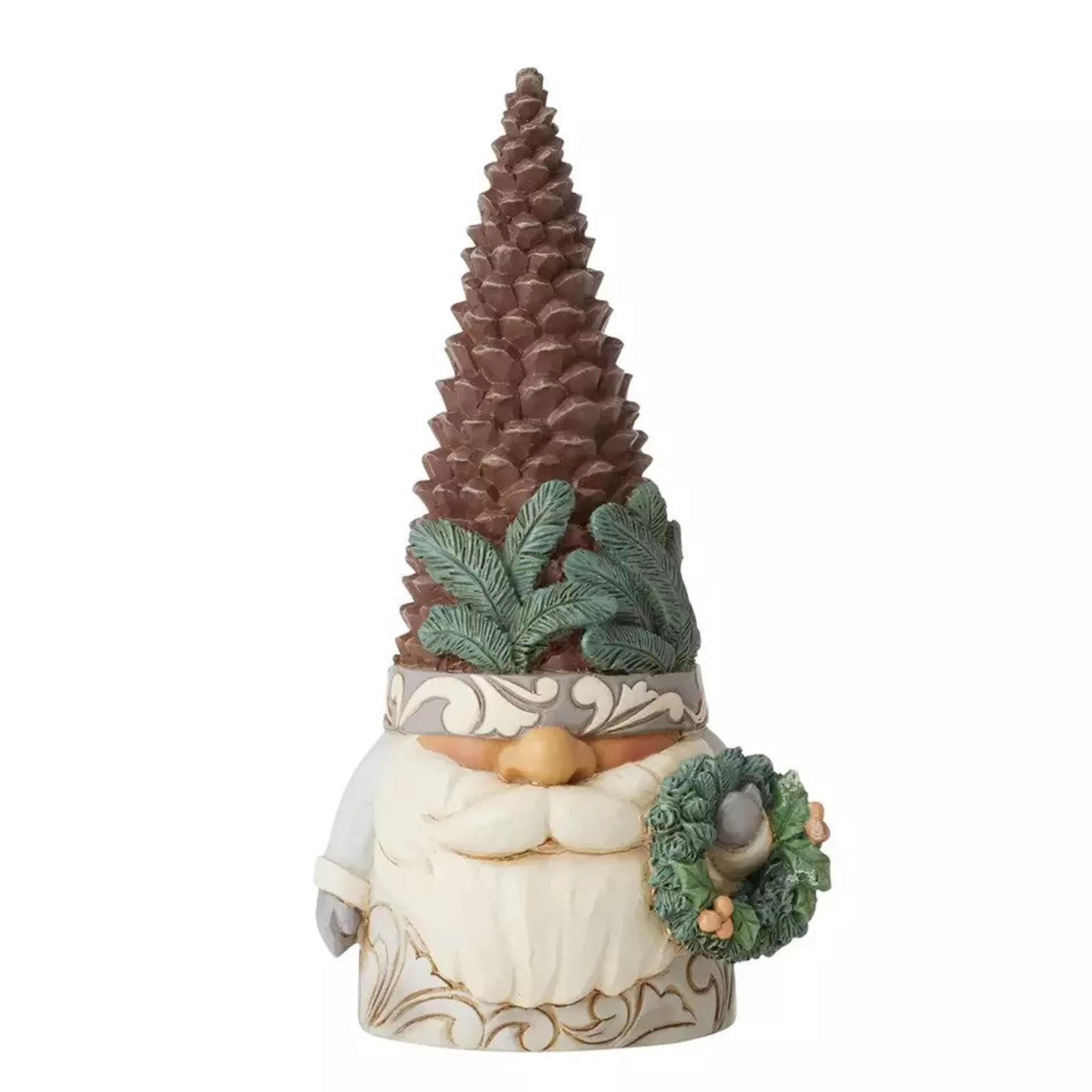 Jim Shore Table Top Decorations | Woodland Gnome With Pinecone Hat - 15Cm