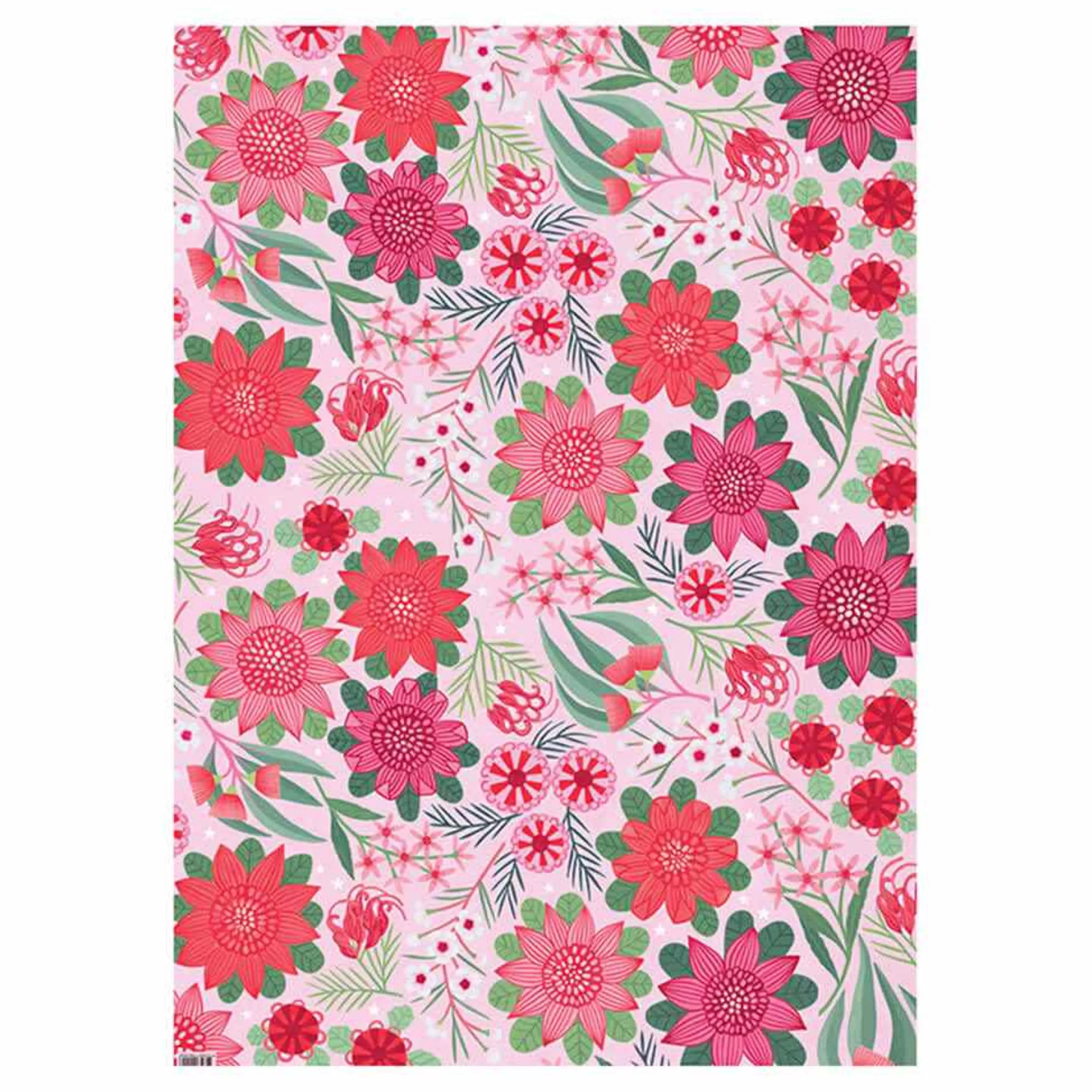 Cheap * Joyful Waratahs Folded Christmas Wrapping Paper - 70Cm