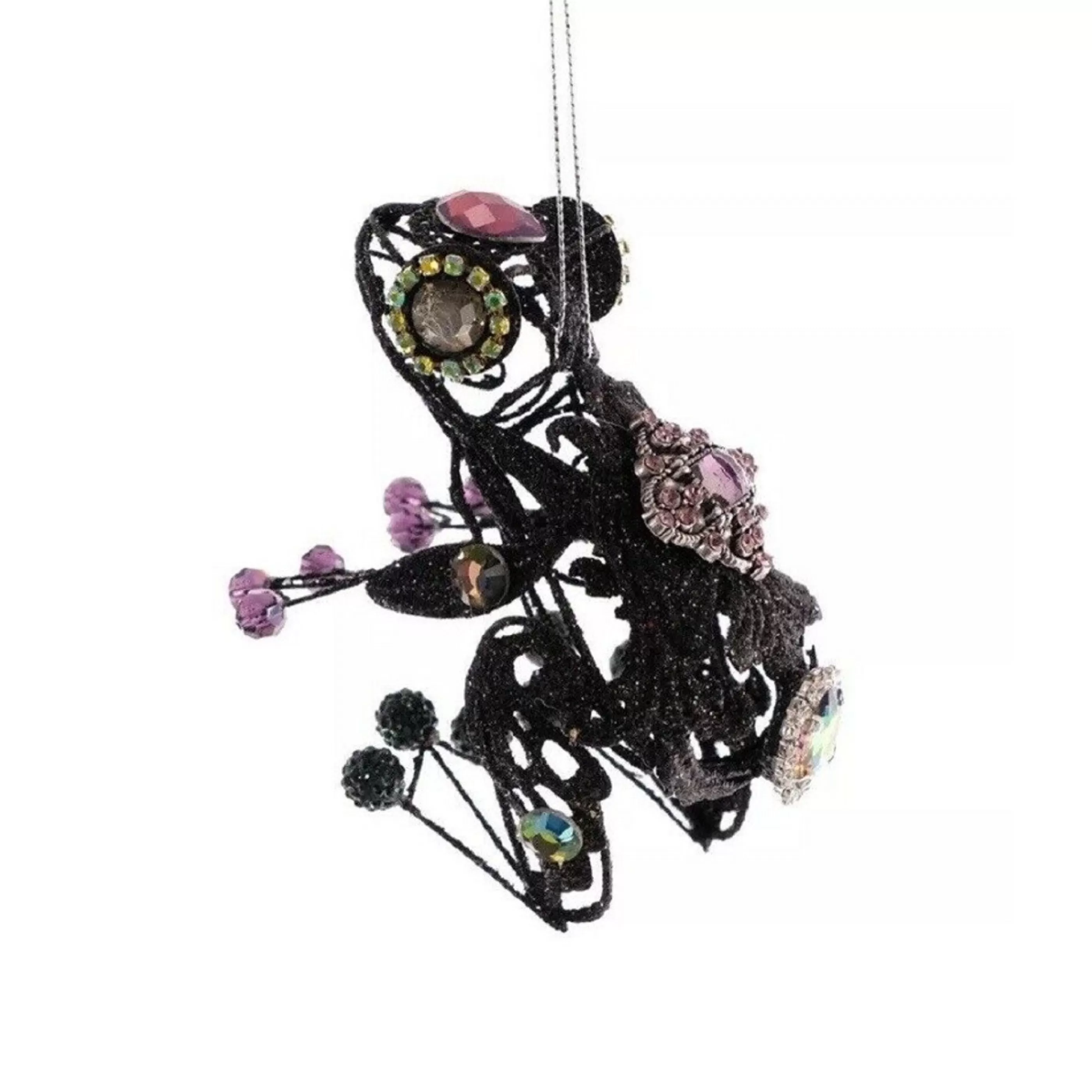 Katherines Collection Table Top Decorations | Katherines Brunhilda's Wire Frog Ornament Black - 10Cm