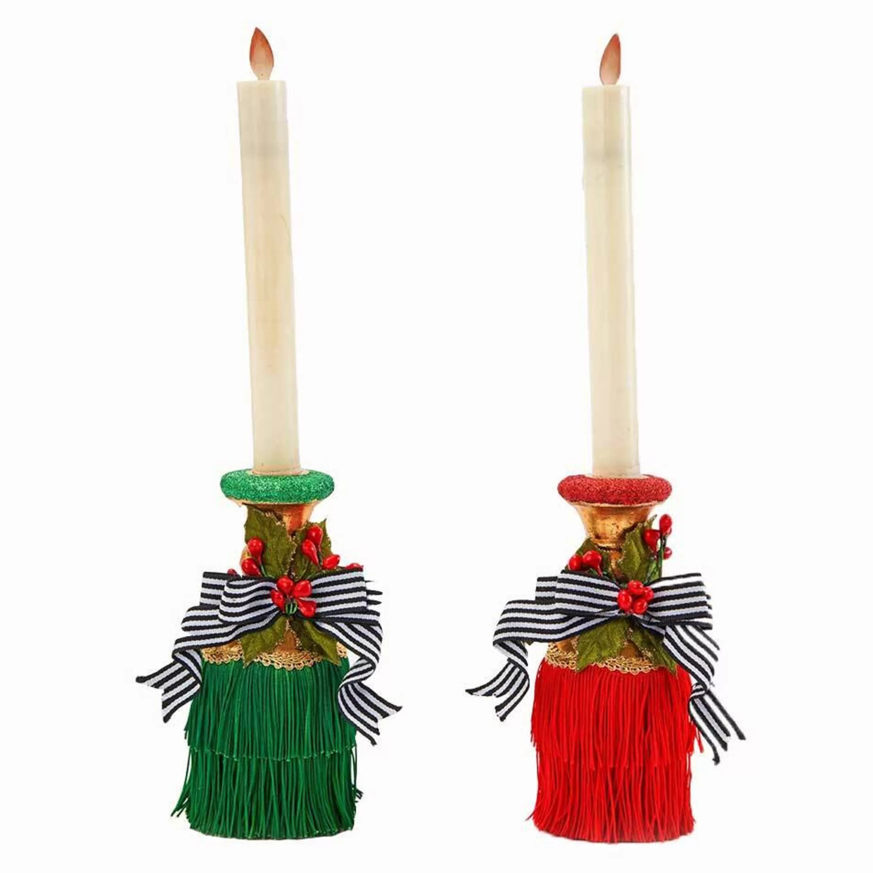 Katherines Collection Table Top Decorations | Katherine's Candlesticks Set Of 2 (Merry And Bright) - 16.5Cm