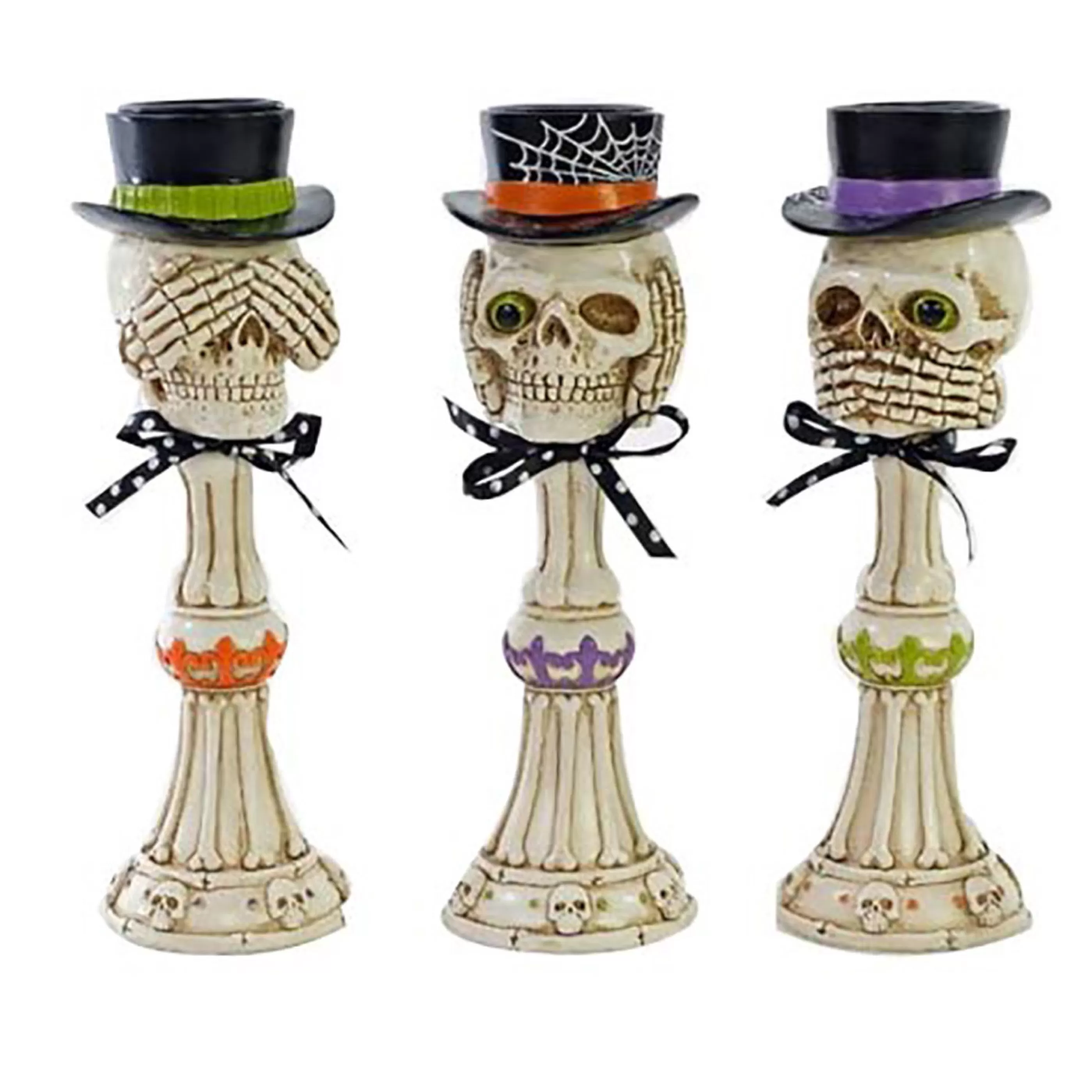 Best Katherines Collection "No Evil" Skeleton Pillars (3 Colours) - 25Cm