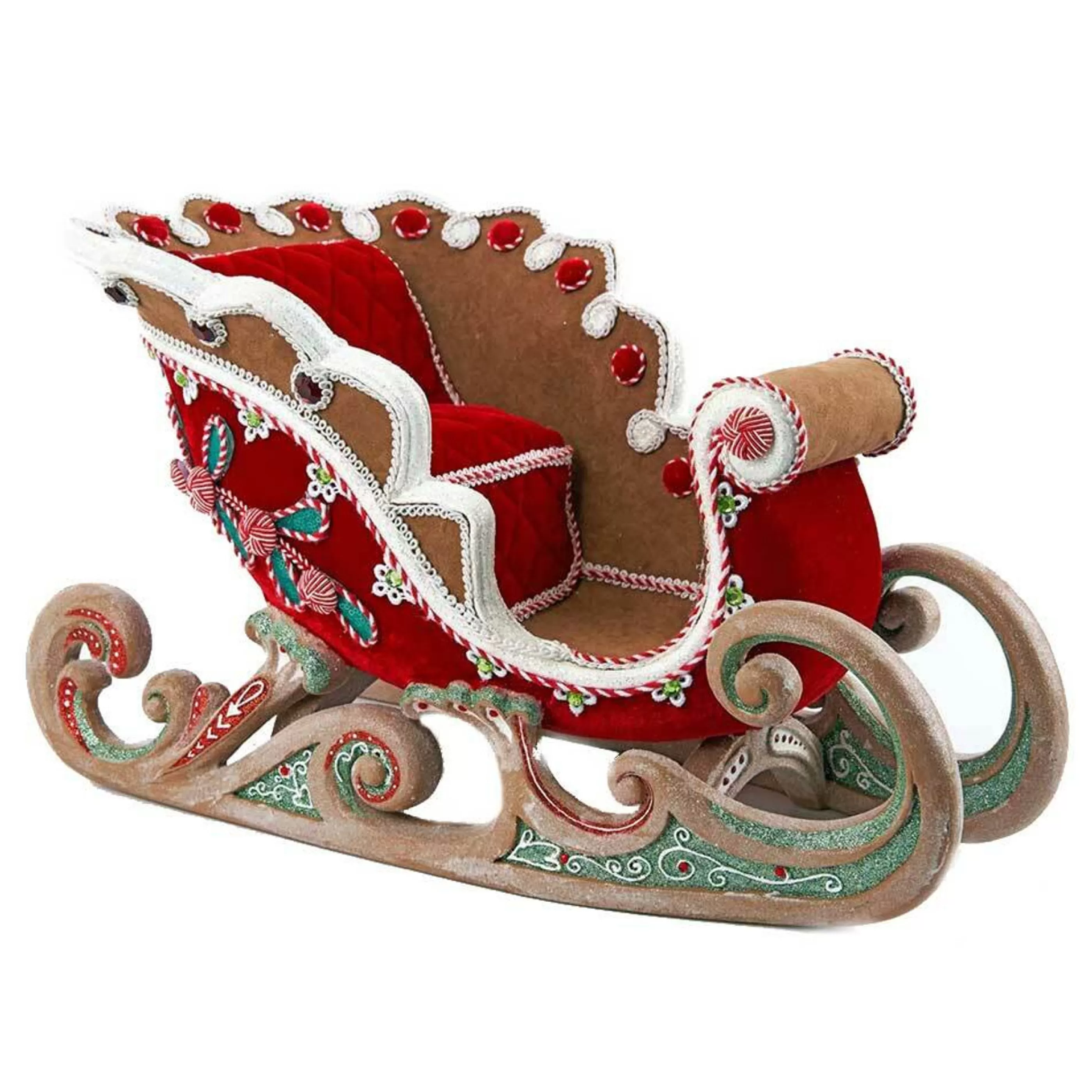 Katherines Collection Table Top Decorations | Katherine's Gingerbread Sleigh (Gingerbread Forest) - 34.5Cm