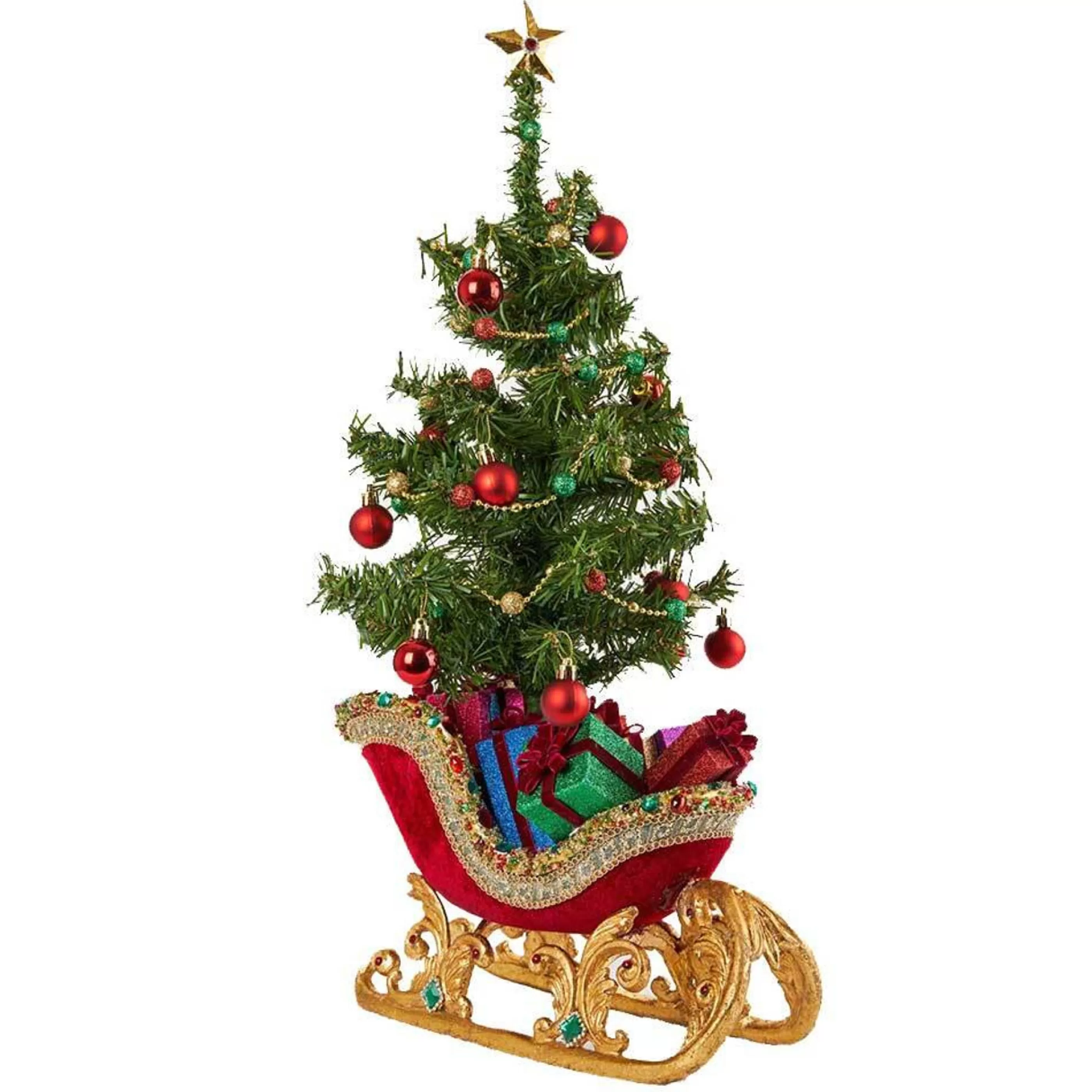 Katherines Collection Table Top Decorations | Katherine's Jewelled Sleigh With Gifts (Glorious Tidings) - 66Cm