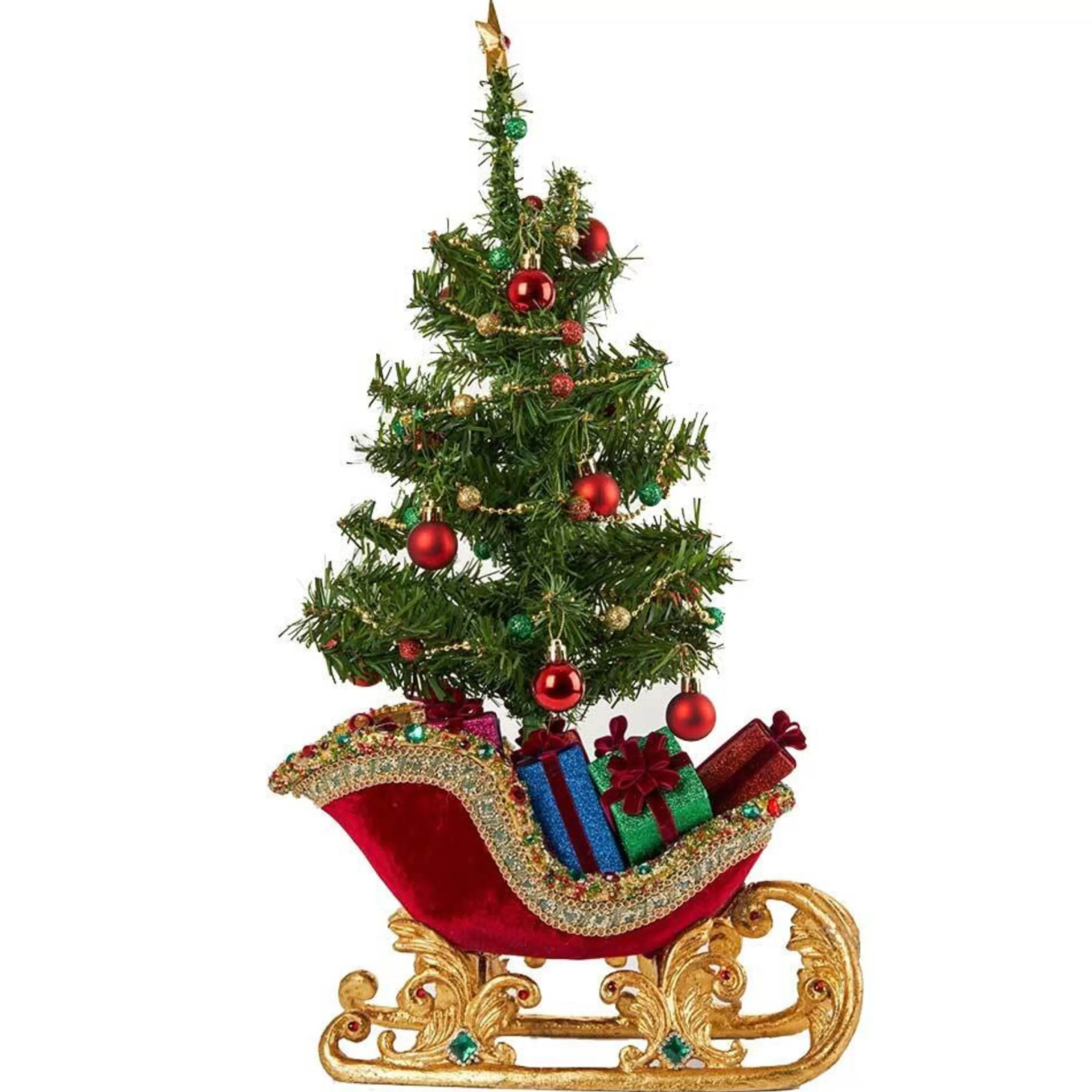 Katherines Collection Table Top Decorations | Katherine's Jewelled Sleigh With Gifts (Glorious Tidings) - 66Cm