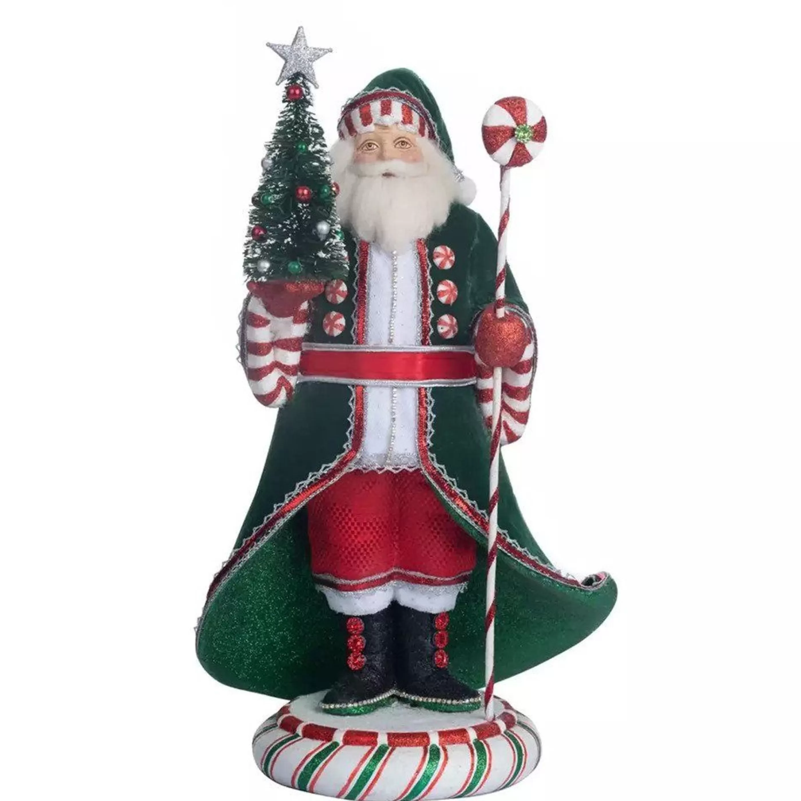 Clearance Katherines Collection Katherines Papa Peppermint Santa Claus - 35.5Cm