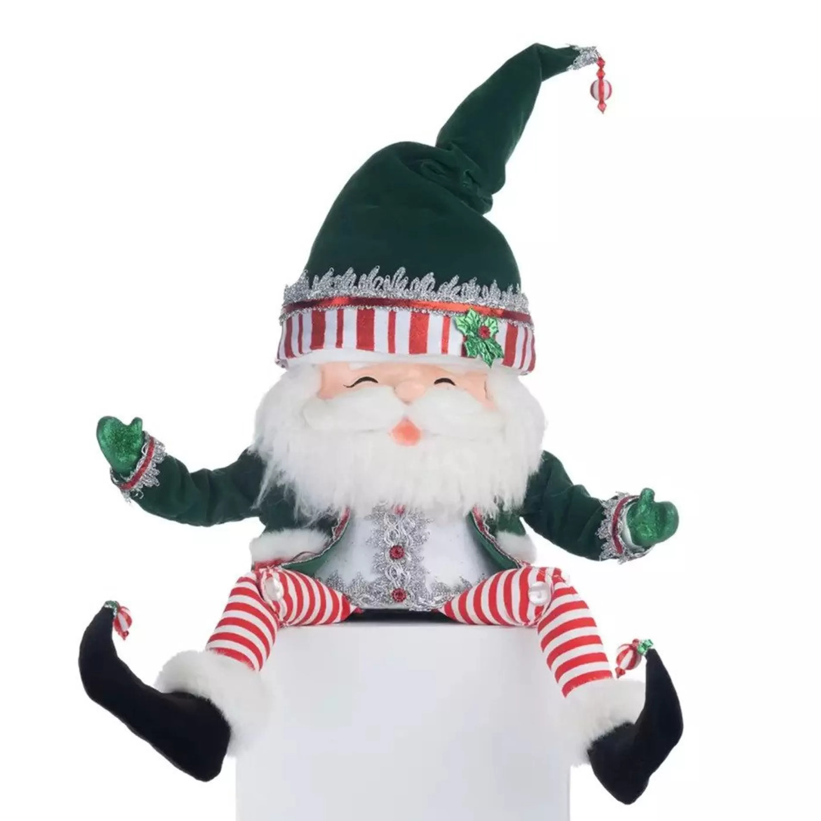 Clearance Katherines Collection Katherines Peppermint Palace Chubby Santa Lanky Leg - 51Cm