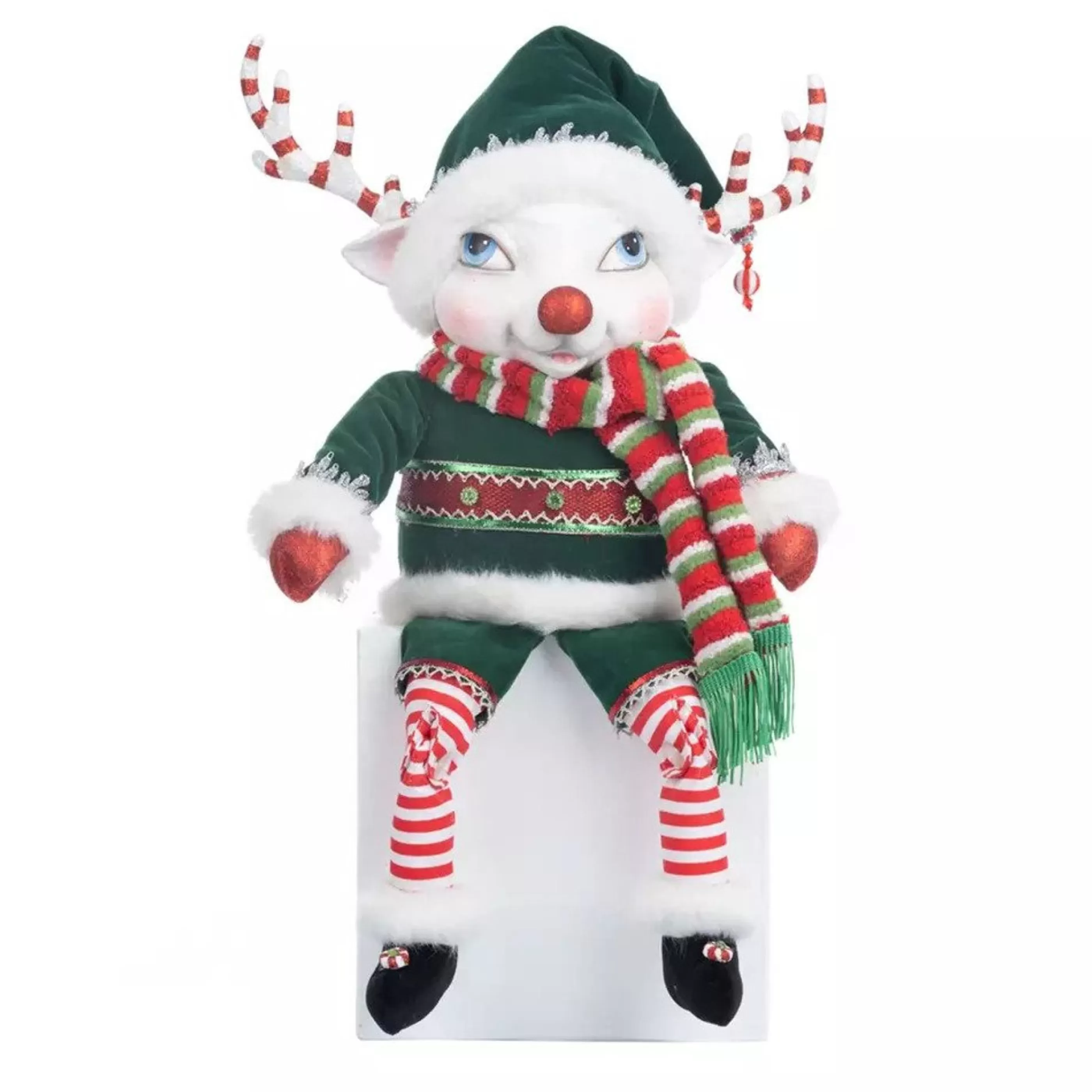 Katherines Collection Table Top Decorations | Katherines Peppermint Palace Reindeer Lanky Leg - 42Cm