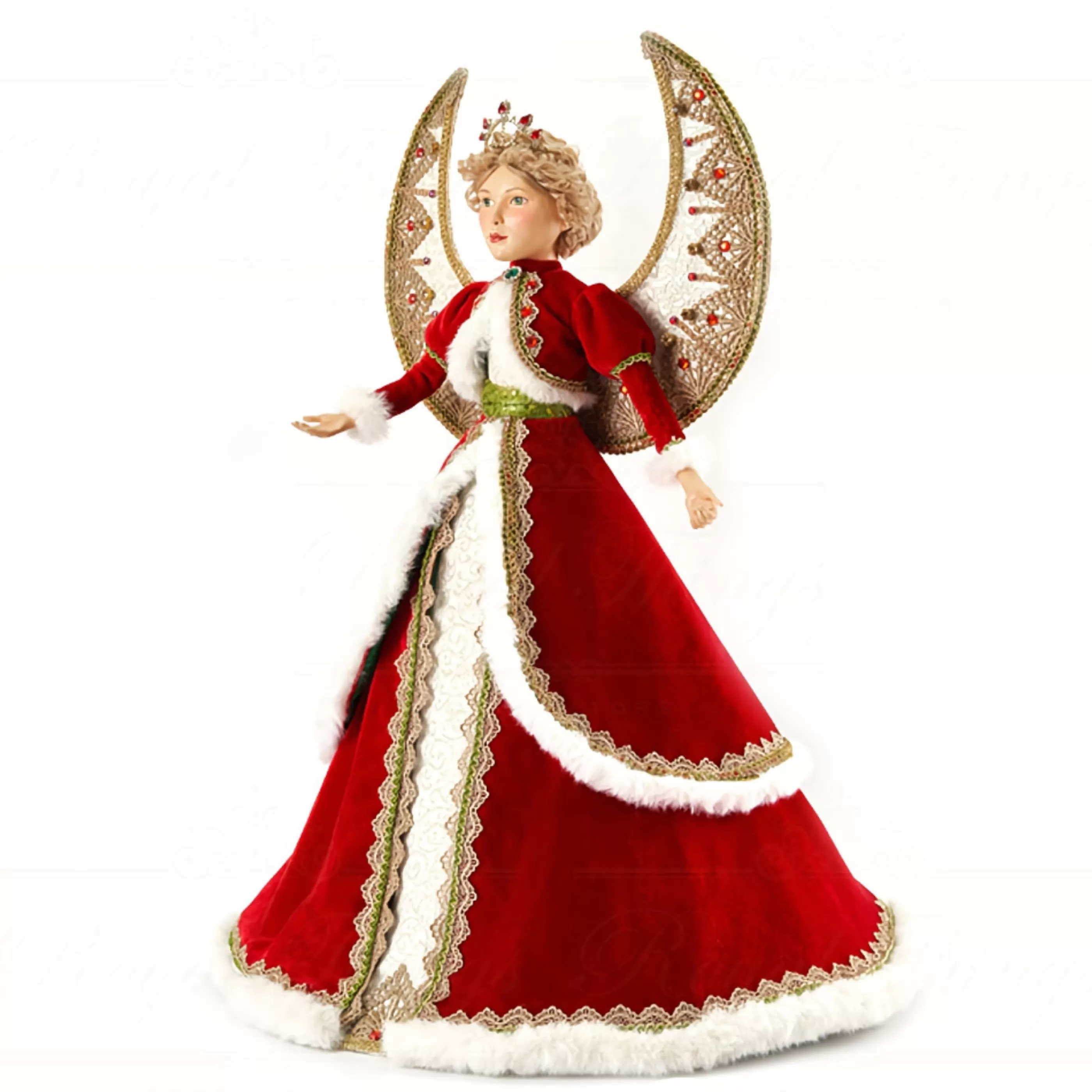 Outlet Katherines Collection Katherines Red With Gold Trim Angel - 71Cm