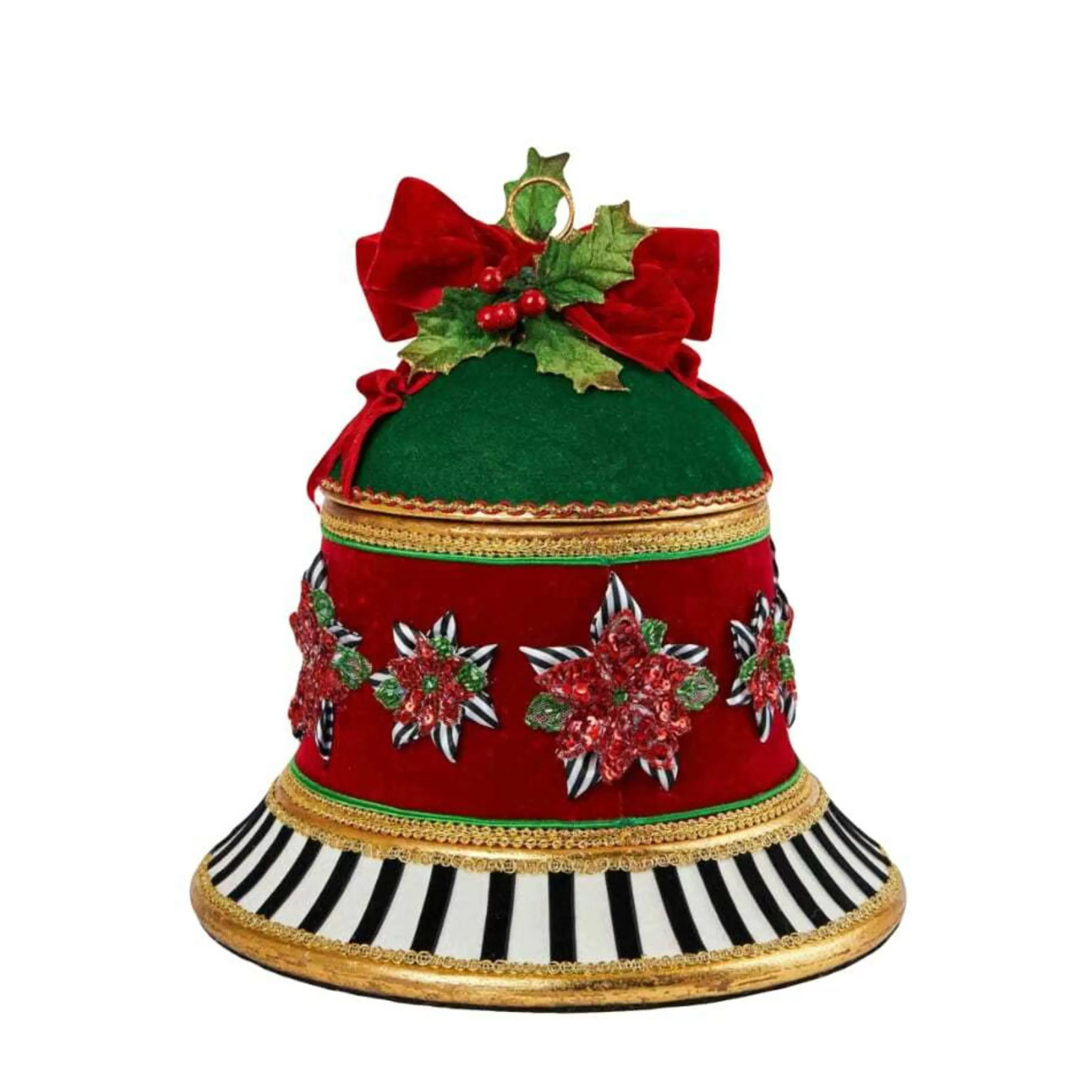 Katherines Collection Gingerbread Candy Christmas | Katherines's Red Bell Candy Container (Merry And Bright) - 31.5Cm