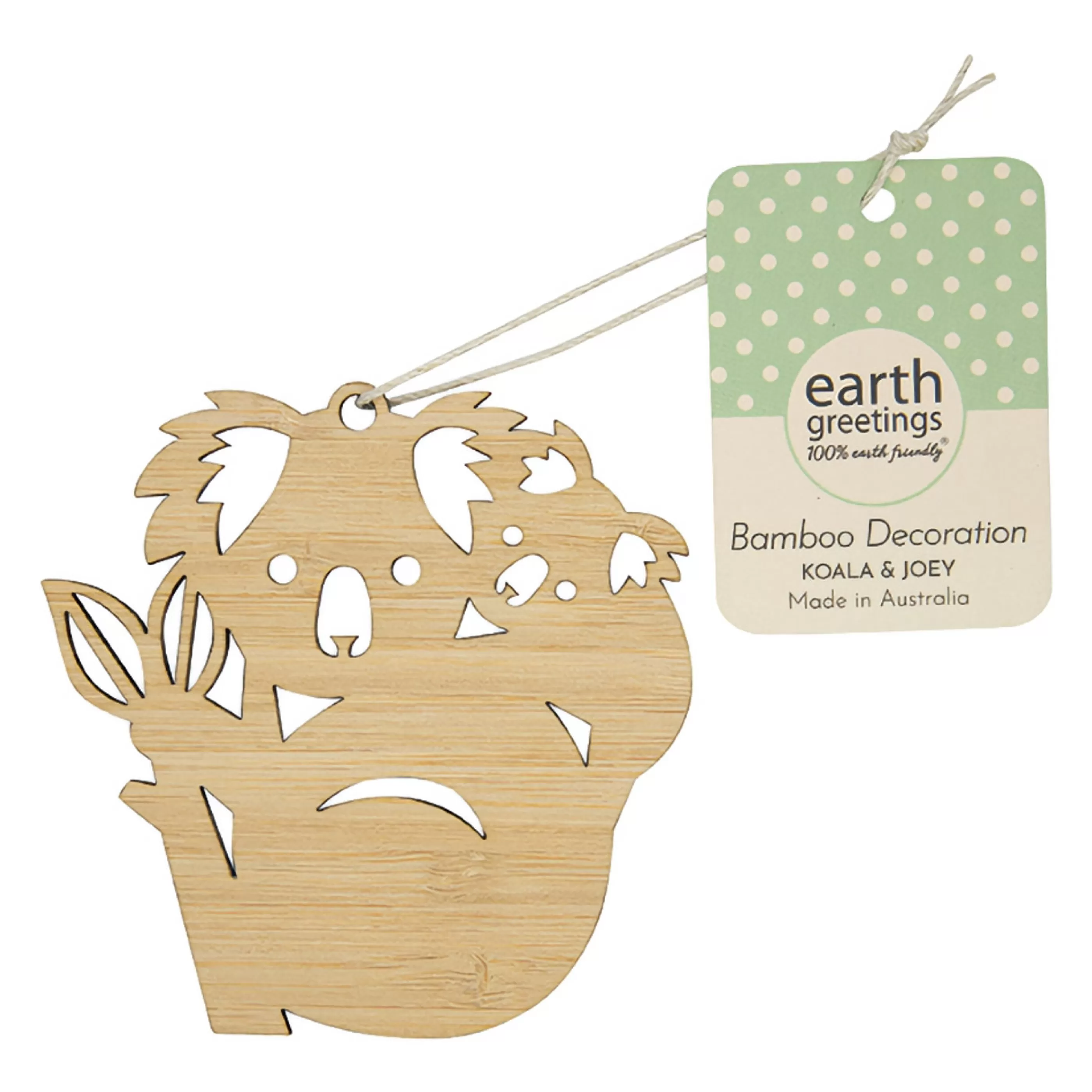 * Hanging Christmas Ornaments | Koala And Joey Bamboo Decoration -10Cm