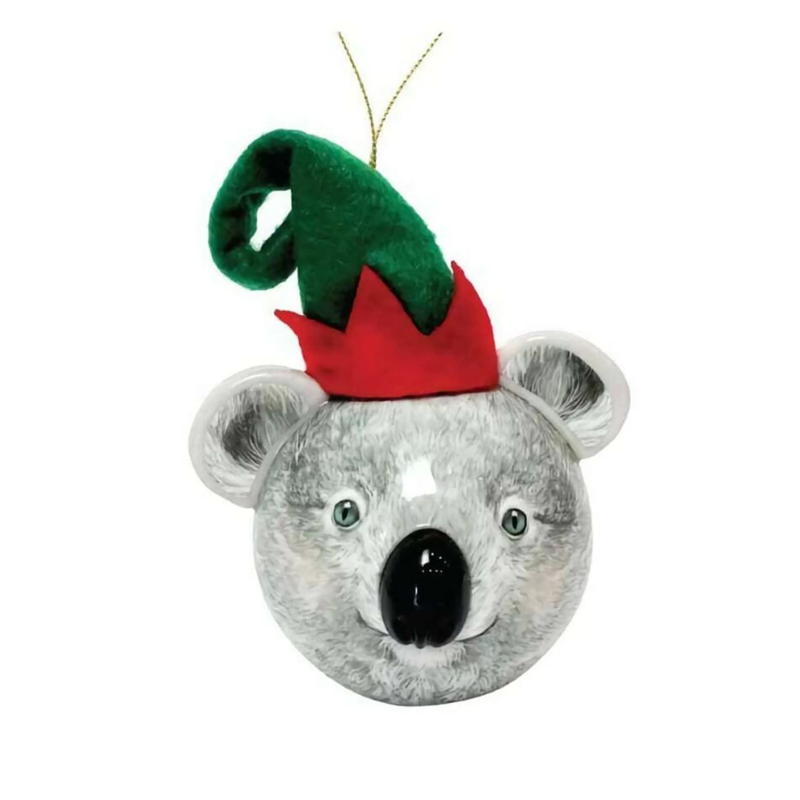 La La Land Hanging Christmas Ornaments | Koala Elf 3D Christmas Bauble - 8Cm