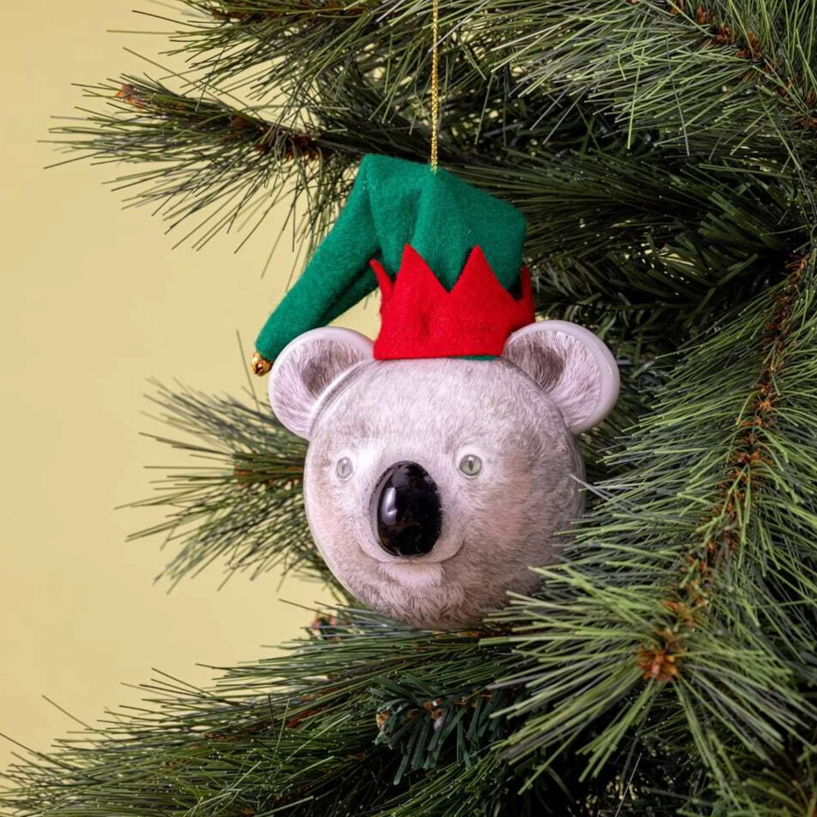 La La Land Hanging Christmas Ornaments | Koala Elf 3D Christmas Bauble - 8Cm