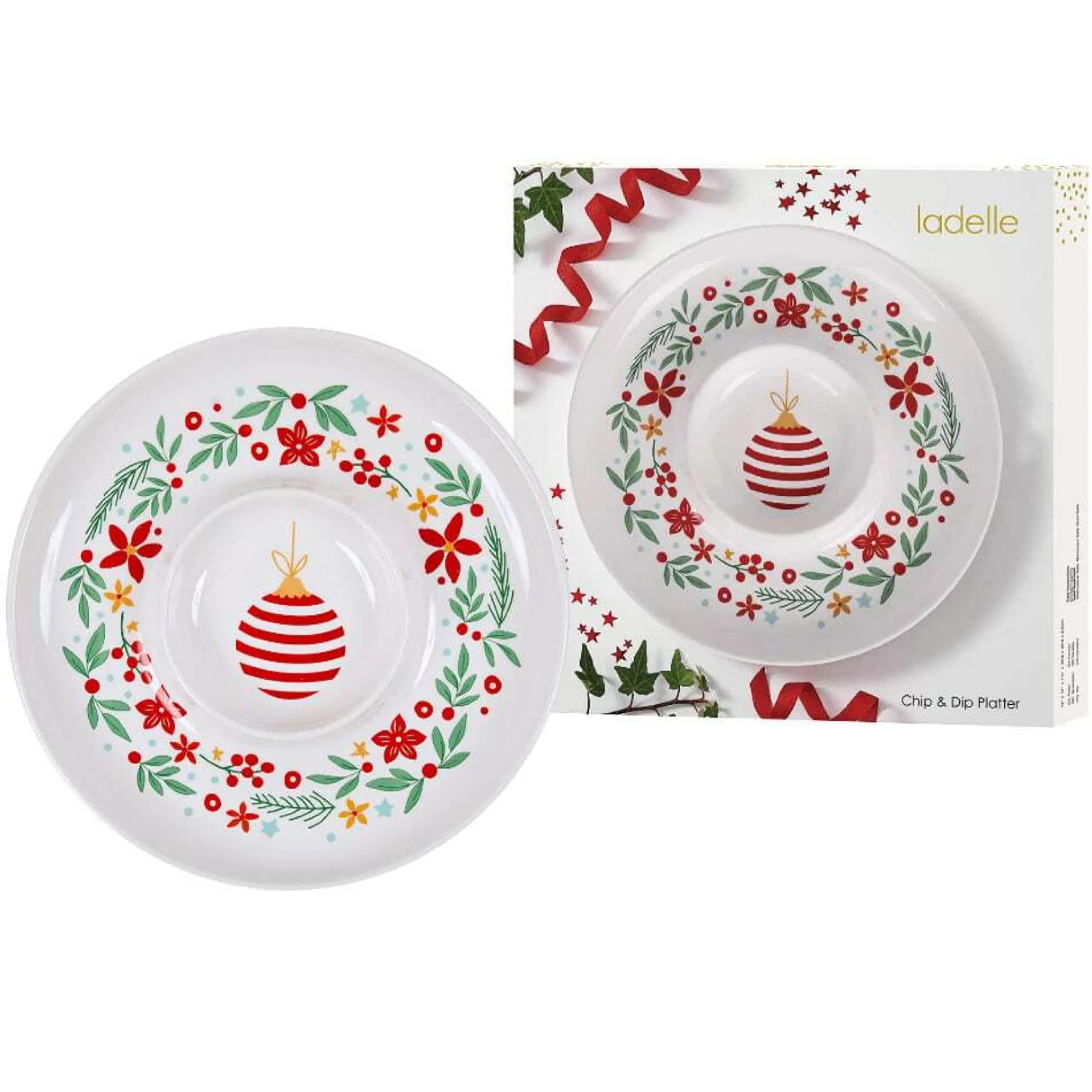 Flash Sale Ladelle Ashdene Ladelle Joyful Christmas Chip And Dip Platter - 30.8Cm