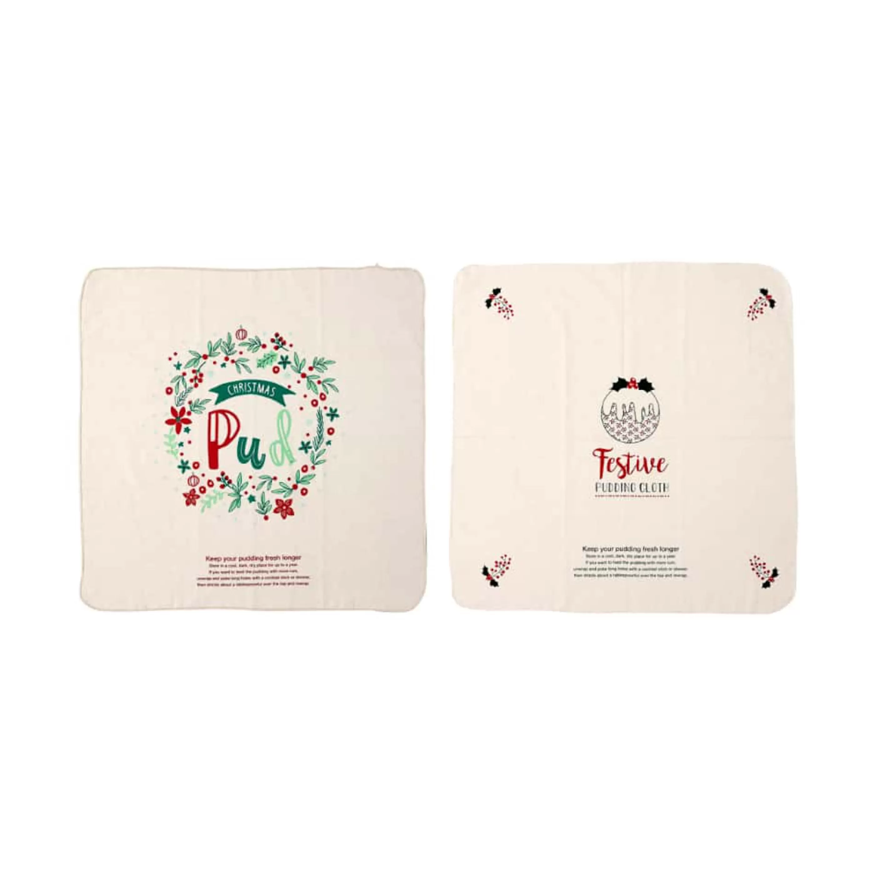 Clearance Ladelle Ashdene Ladelle Joyful Christmas Pudding Cloth (2 Styles) - 60Cm