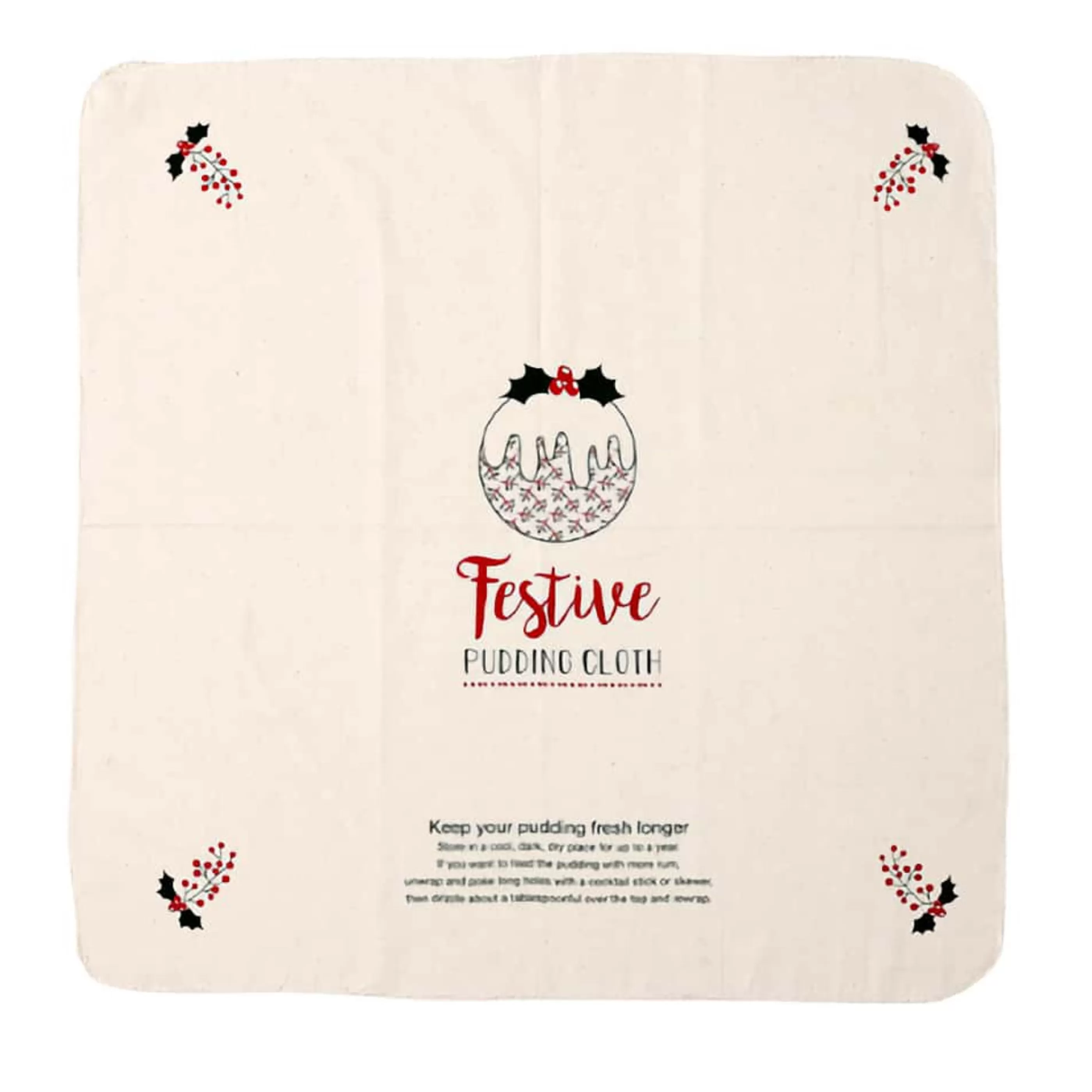 Clearance Ladelle Ashdene Ladelle Joyful Christmas Pudding Cloth (2 Styles) - 60Cm